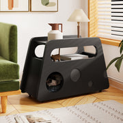 Sideboard, Mobile Space-Saving Side Table, Black