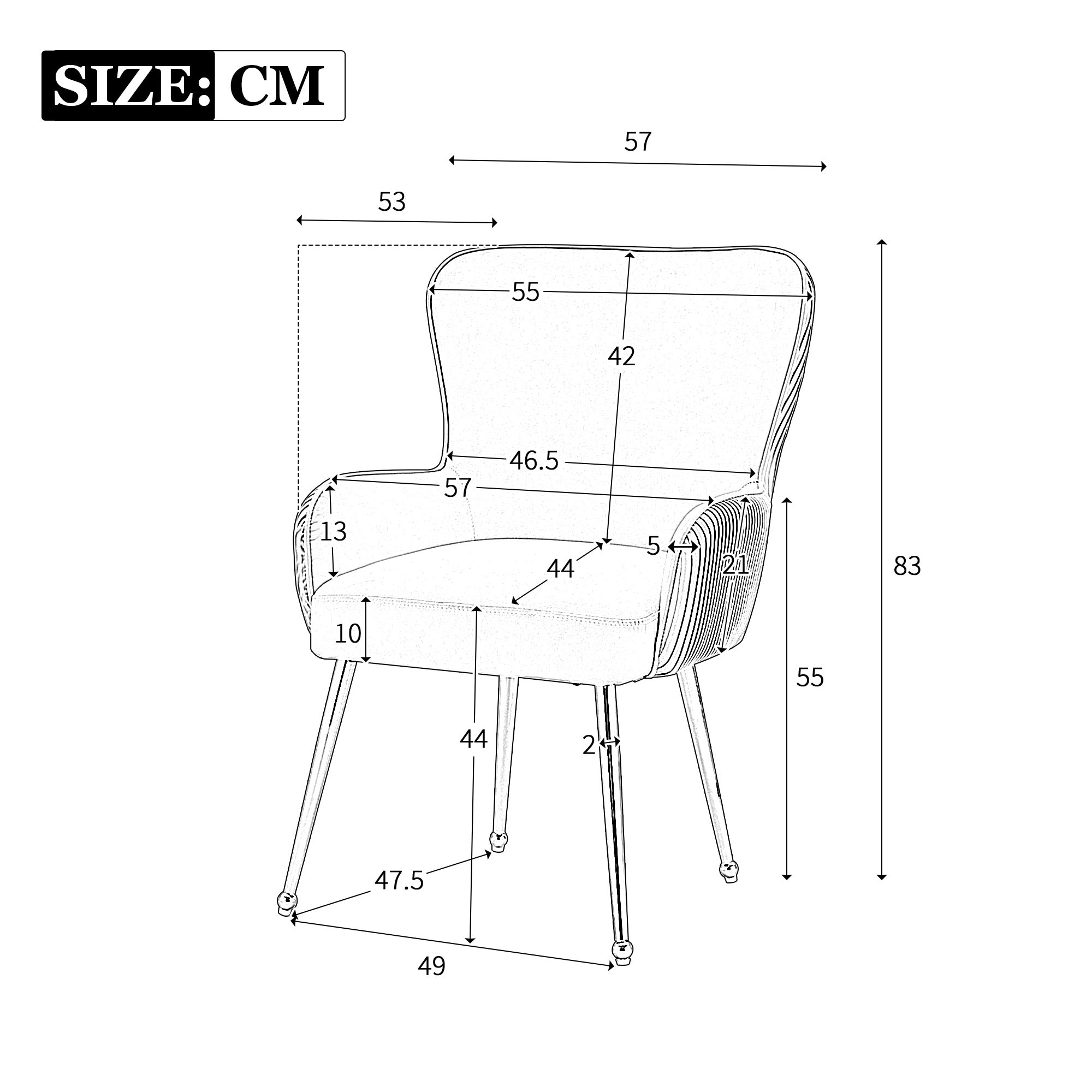 Velvet Dining Chair Set of 4 with Armrests and Silver Metal Legs, Beige Velvet
