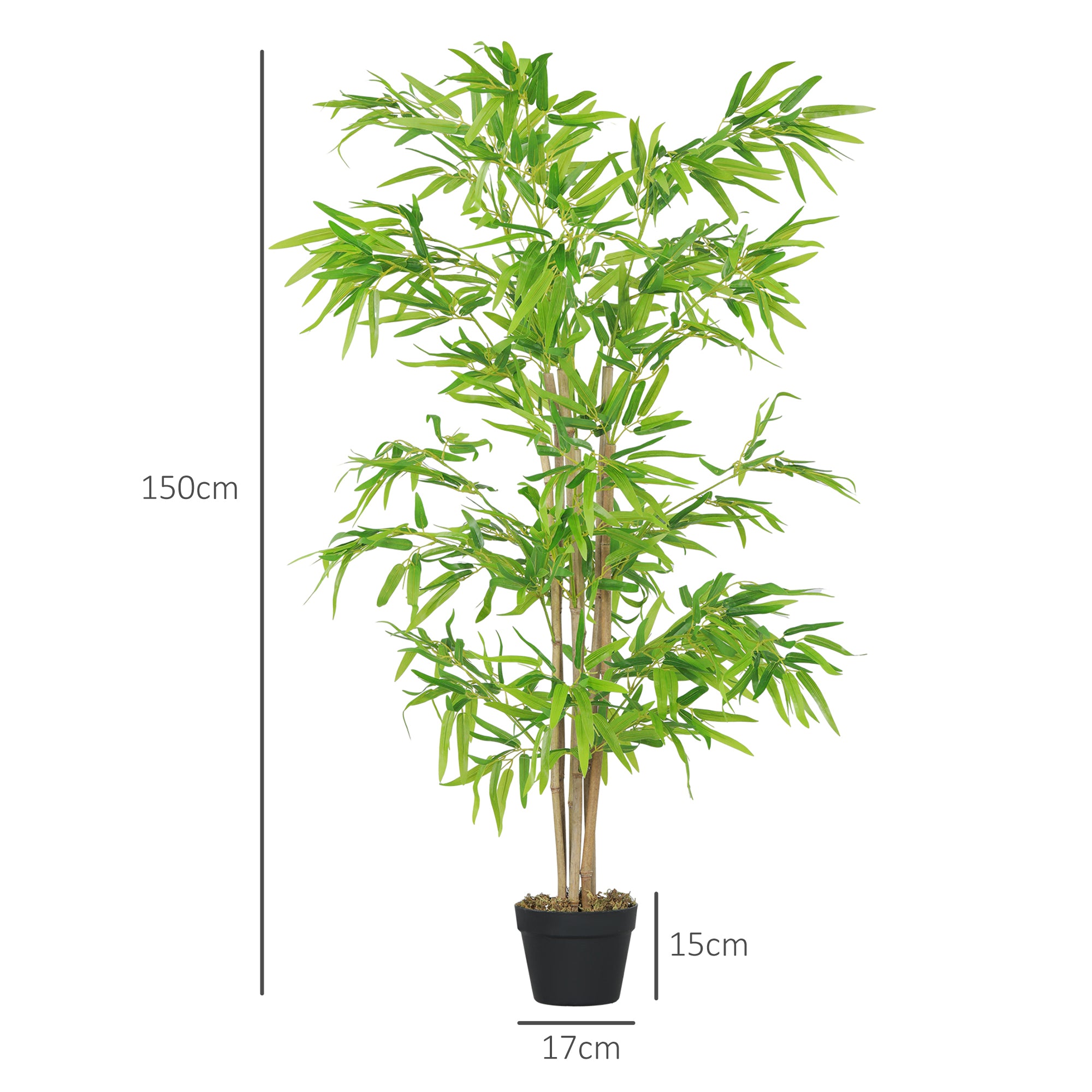 Artificial Bamboo Plant, 150cm Large Fake Plant, Plastic