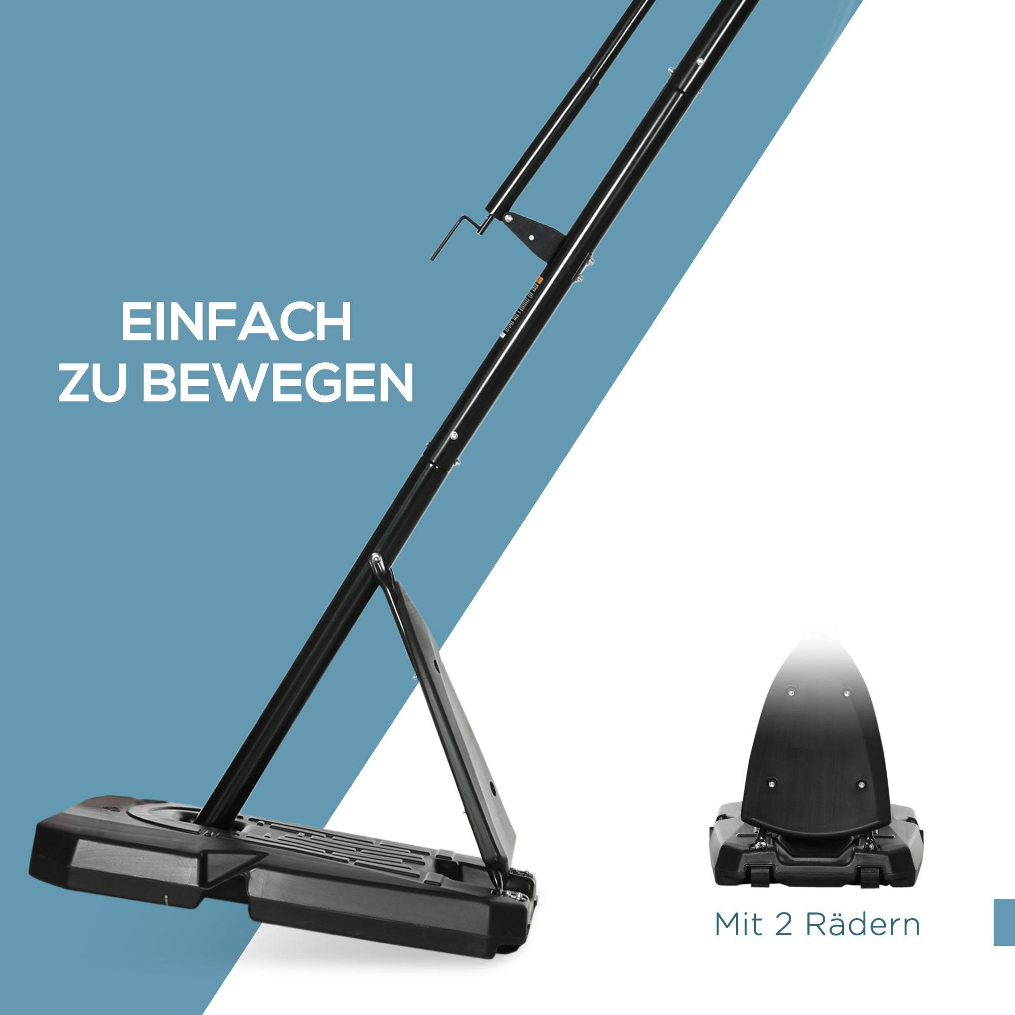 Basketball Stand, Height-Adjustable Rollable, Steel