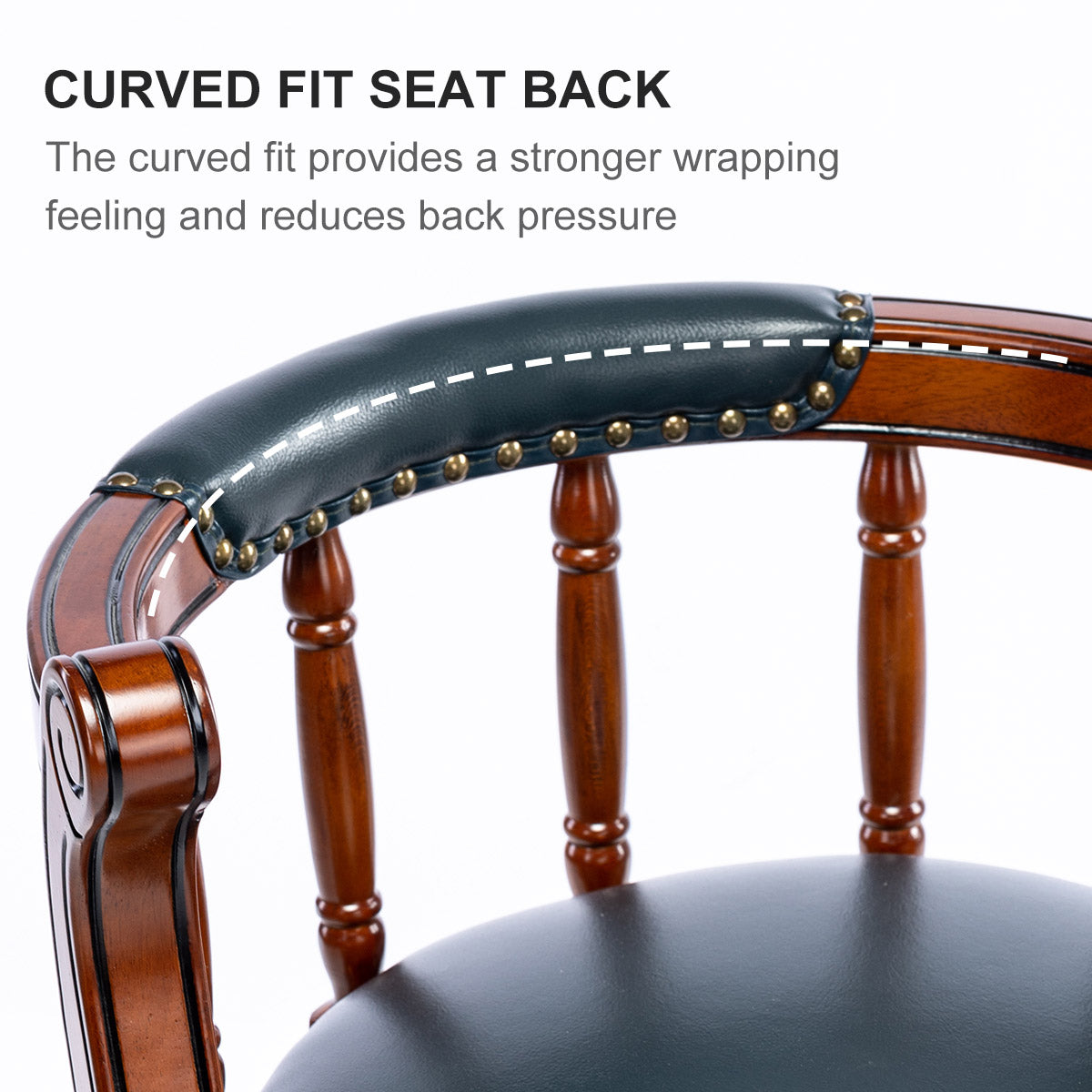 Cow Top Leather Wooden Bar Stools, 360 Degree Swivel Bar Chair with Backs, Leather/Wood