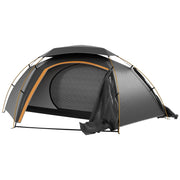 Aluminium Frame Dome Tent, 2000mm Waterproof 1-2 Man with Removable Rainfly, Grey
