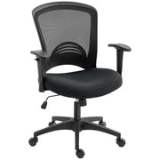 Mesh Office Chair Adjustable Mesh Back Tilt Casters - Black