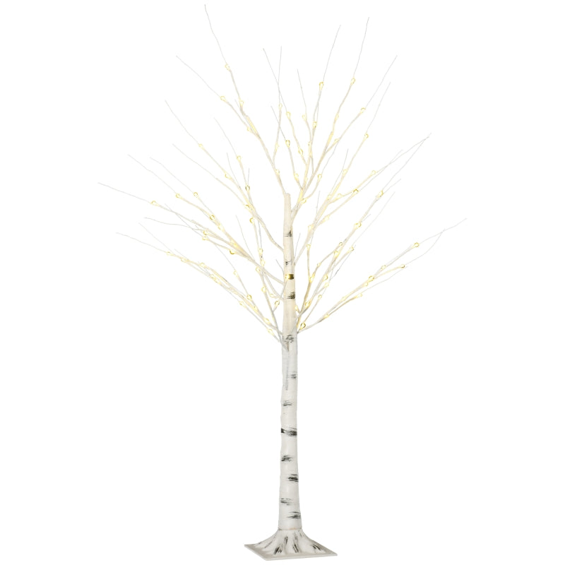 Artificial Birch Tree, LEDs Flexible Branches 150 cm, White