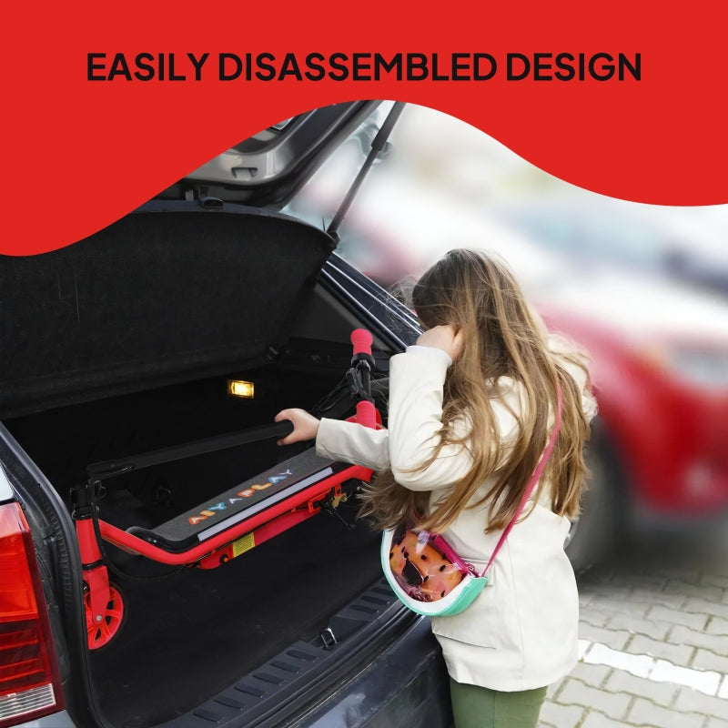 Electric Scooter for Kids, Aged 6-14 Years, with Colourful Lights, Red