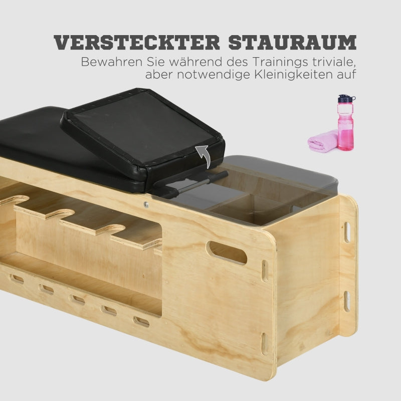 Weight Bench Training Bench Adjustable Storage Resistance Bands, Solid Wood