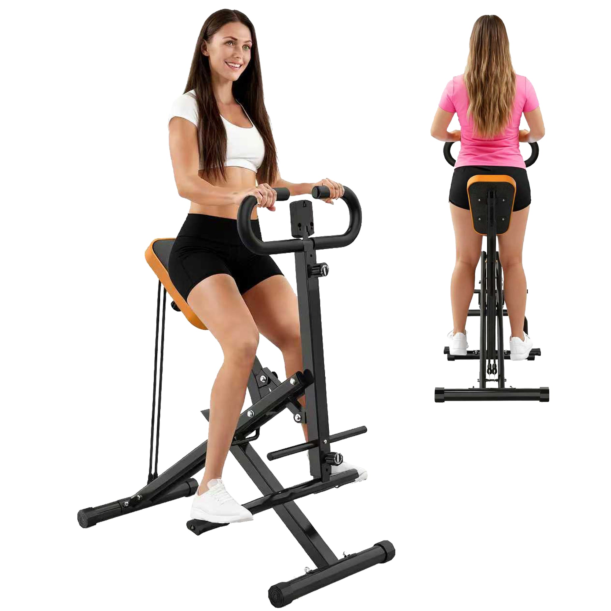 Squat Machine Foldable Glute Trainer with Resistance Bands for Home Use