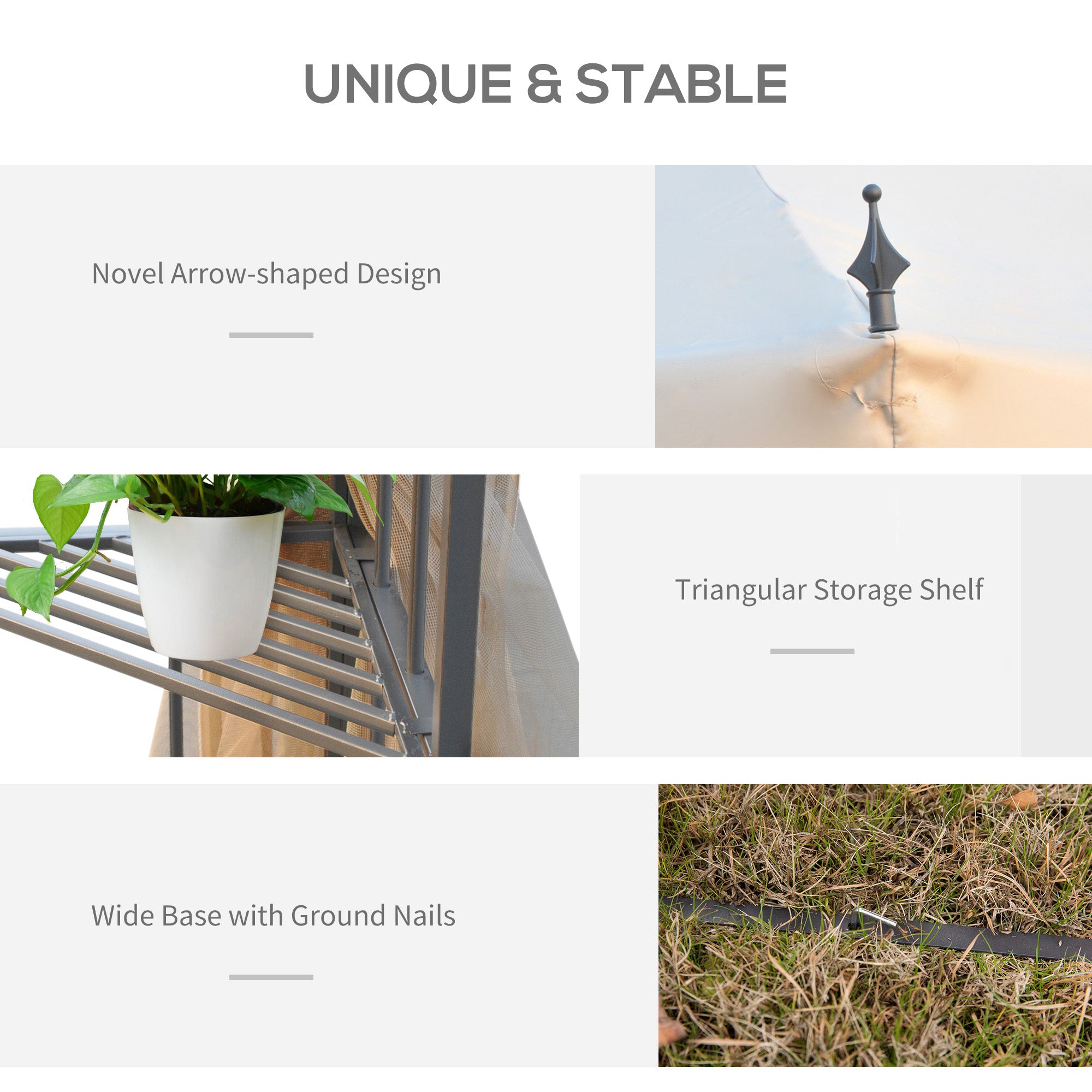 Garden Gazebo 3x3m Double Top Outdoor Canopy with Netting - Cream White