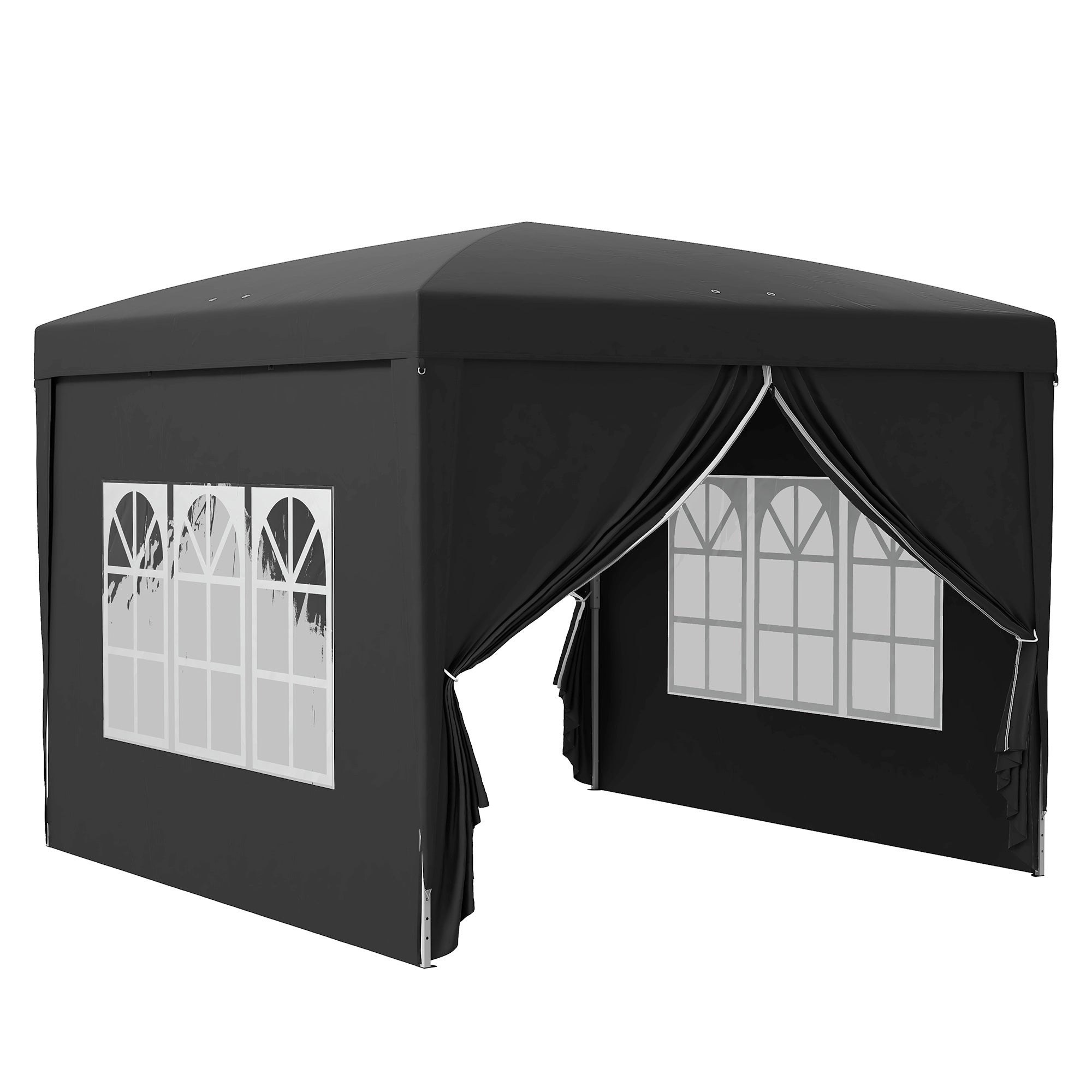 Gazebo 3x3m, Water-Repellent Pop-Up Folding, Black