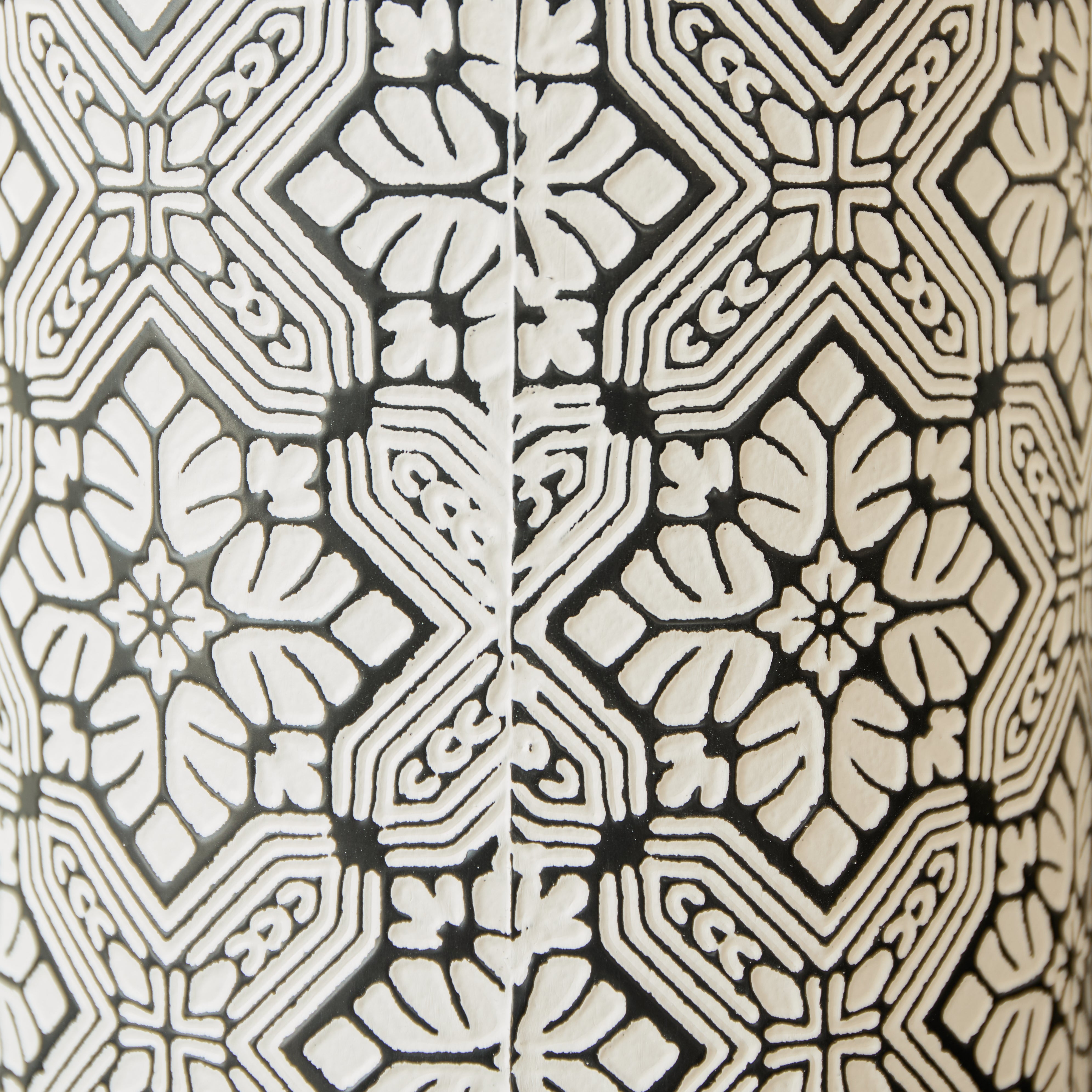 Floor to Ceiling Vase Set, 3-Piece Retro 83/65/50cm Decorative, Black and White Metal