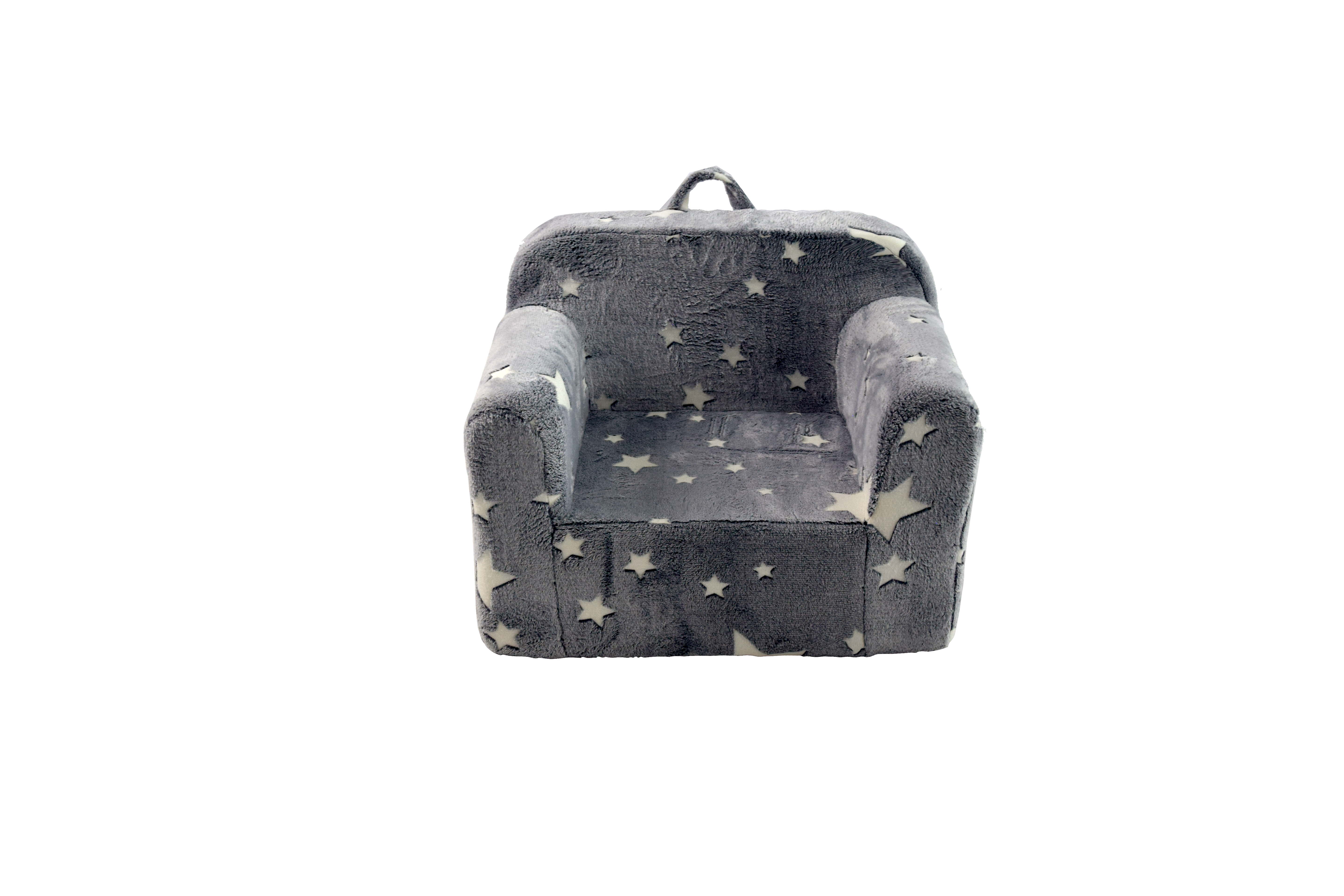 Children's Sofa, Foam Chair with Carrying Handle & Side Pockets, Grey