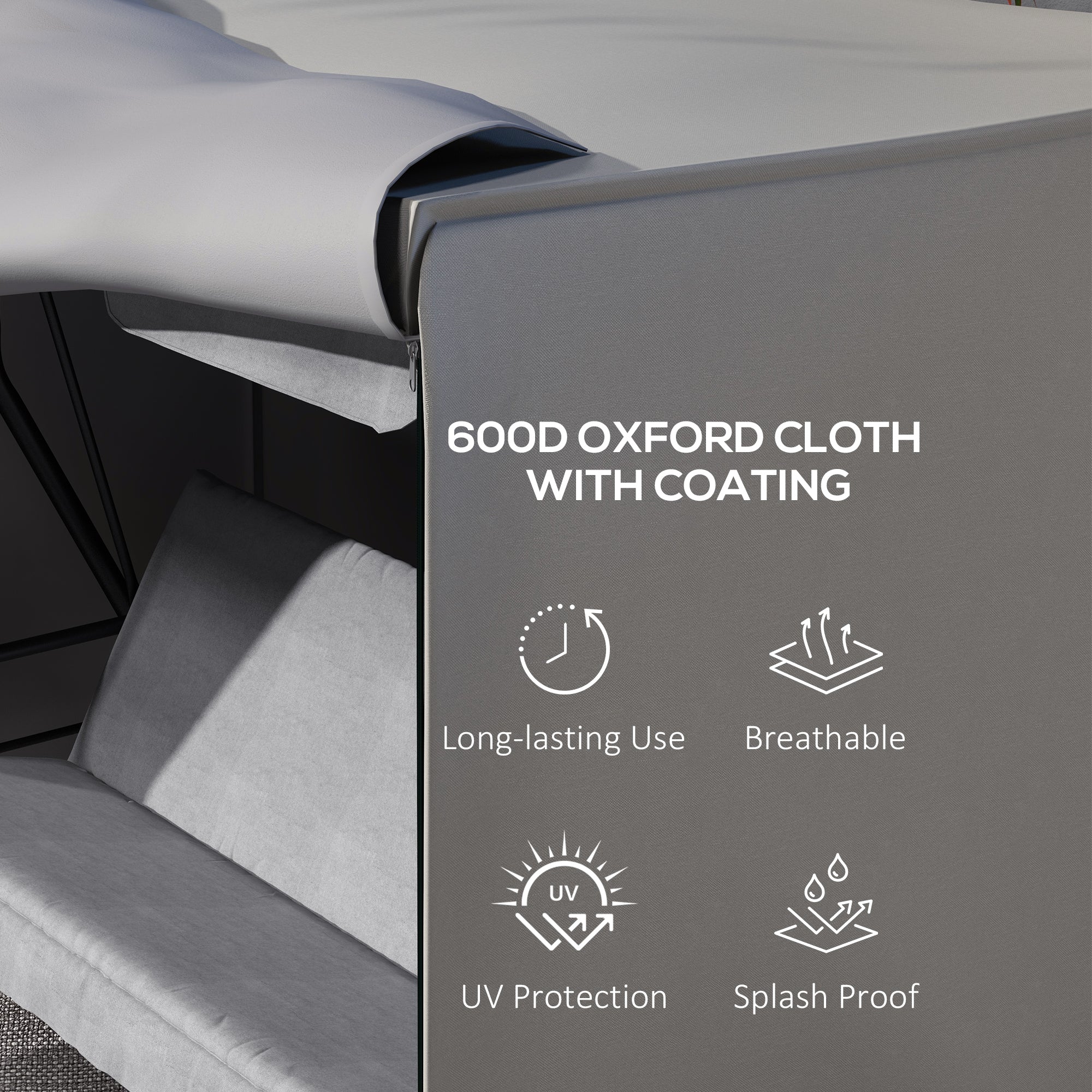 Three-Seater Swing Chair Protective Cover 205 x 124cm Grey