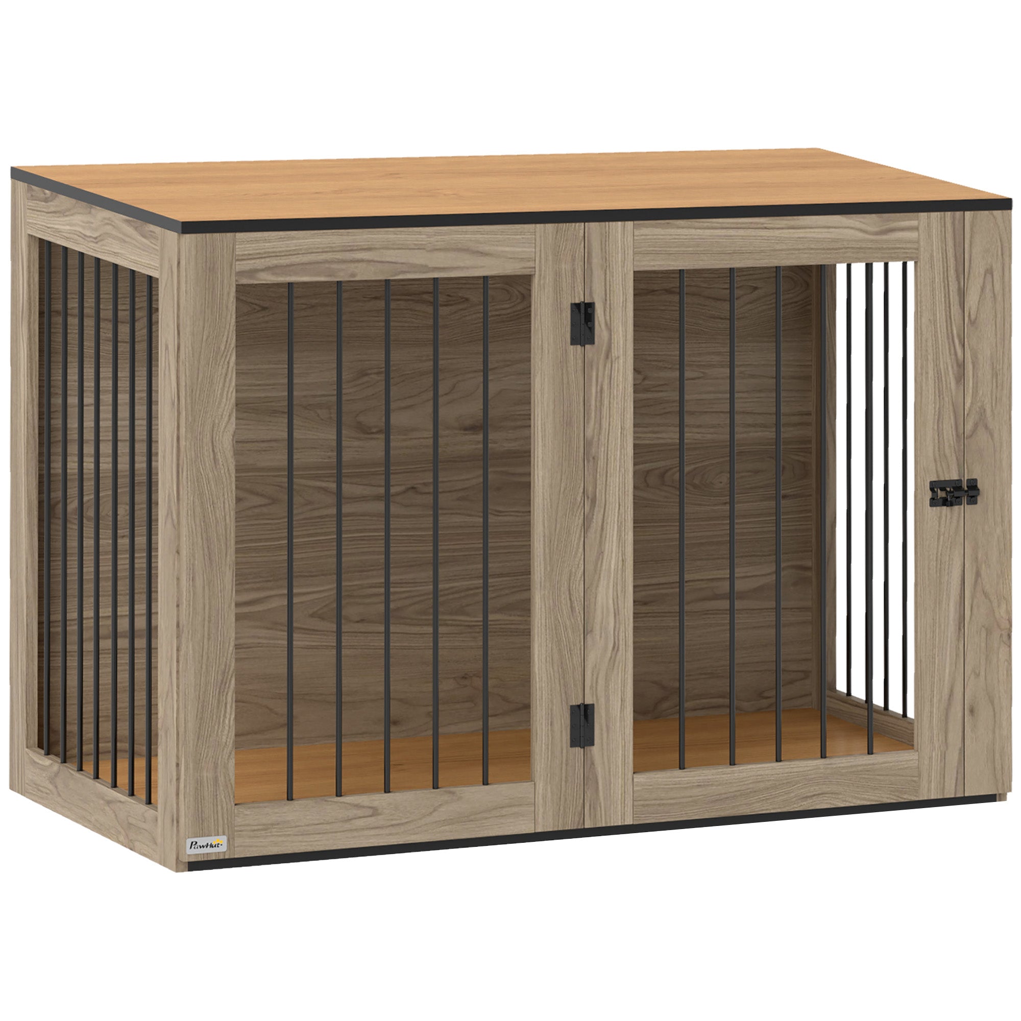 Dog Cage Furniture, Crate with Door & Window, Oak