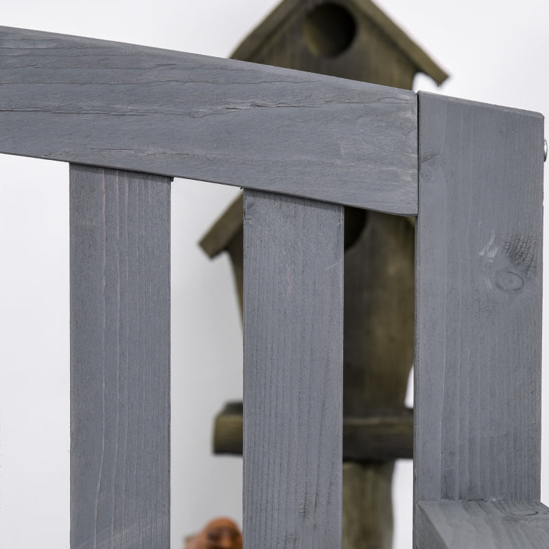 2-Seater Garden Bench Weatherproof with Backrest - Wooden Grey