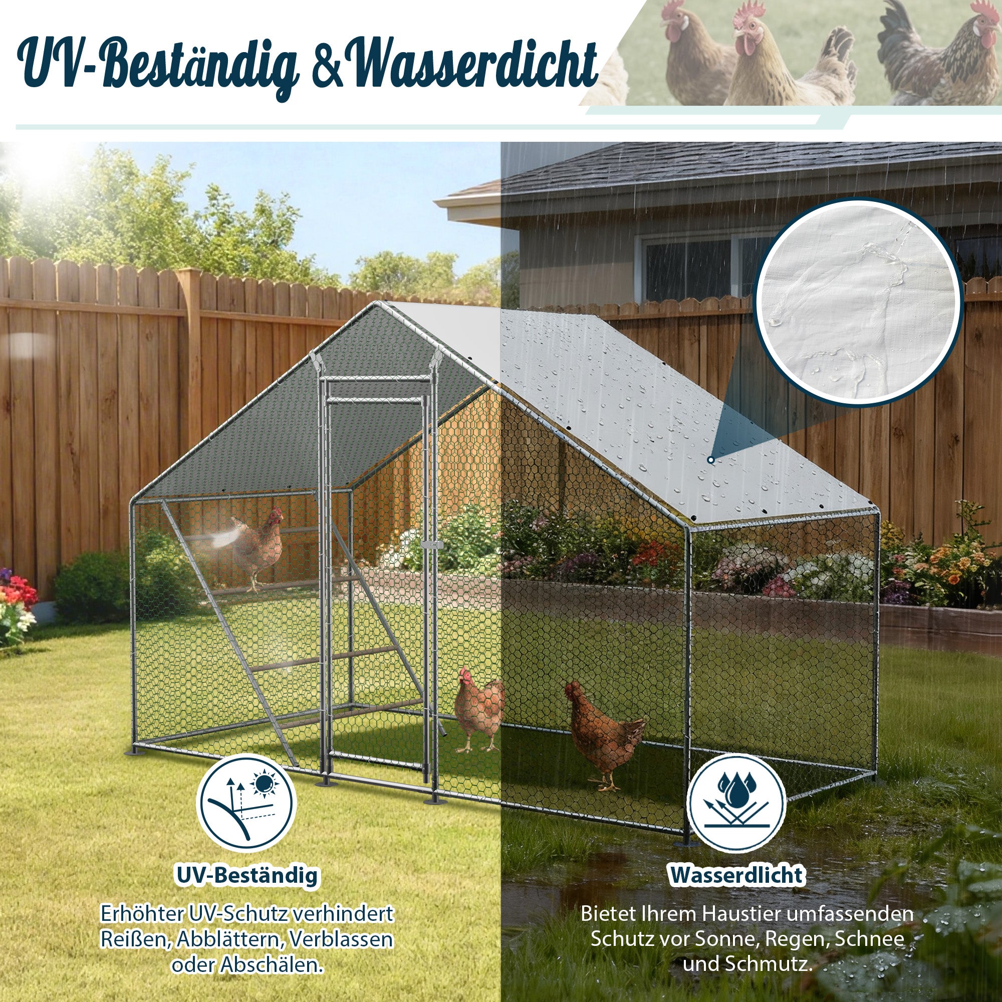 Chicken Coop - Run, Ladder, Secure, Weatherproof