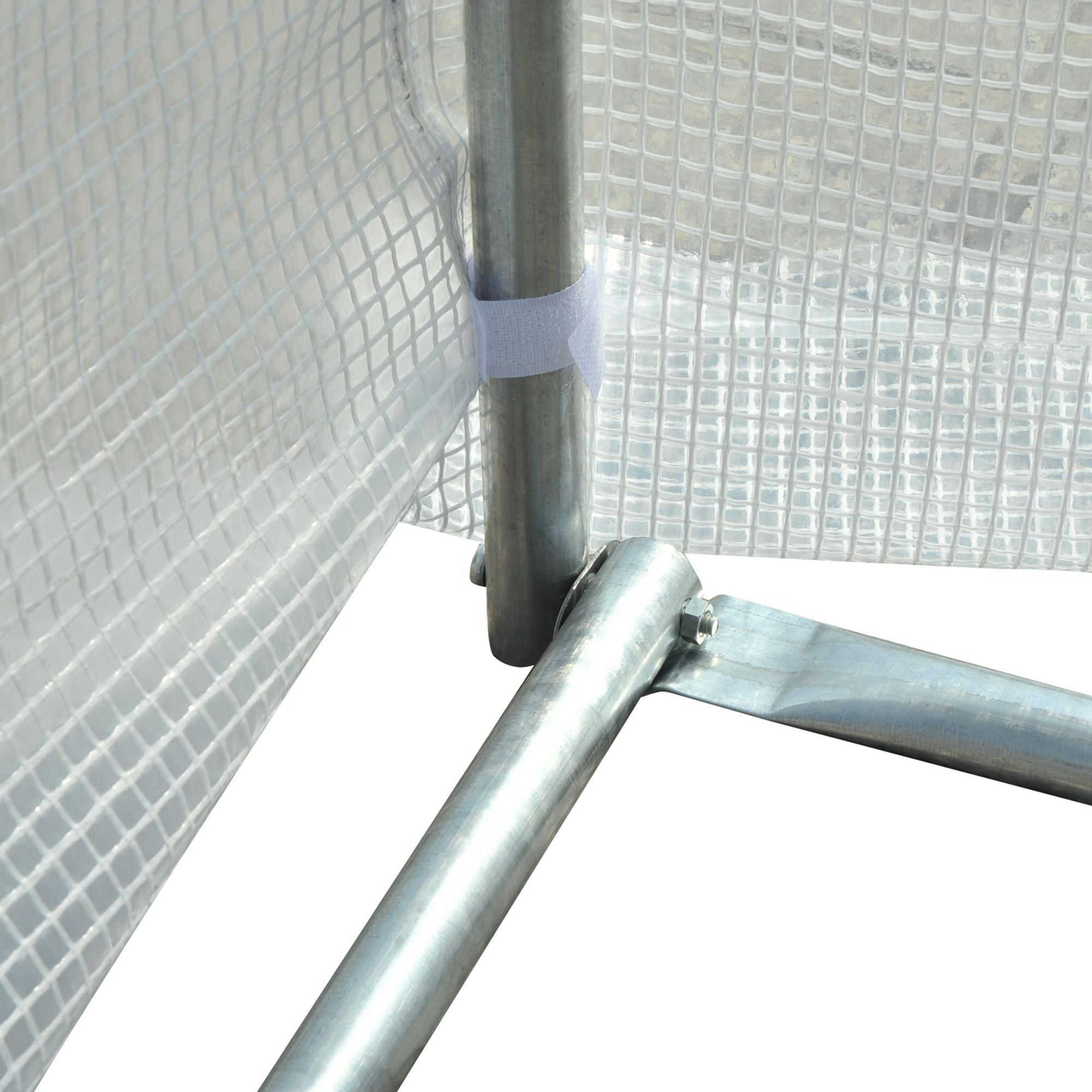 6 x 3 x 2 m Polytunnel Greenhouse, Metal Frame, Zippered Door, 8 Windows, White