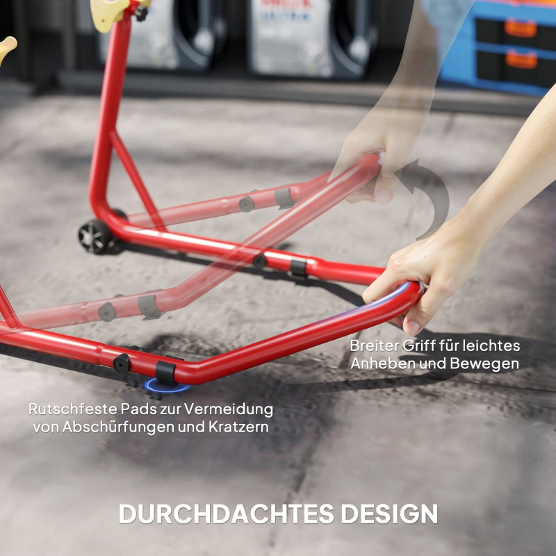 Motorcycle Stand Set, Front/Rear Assembly Jack 544 kg, Steel Red