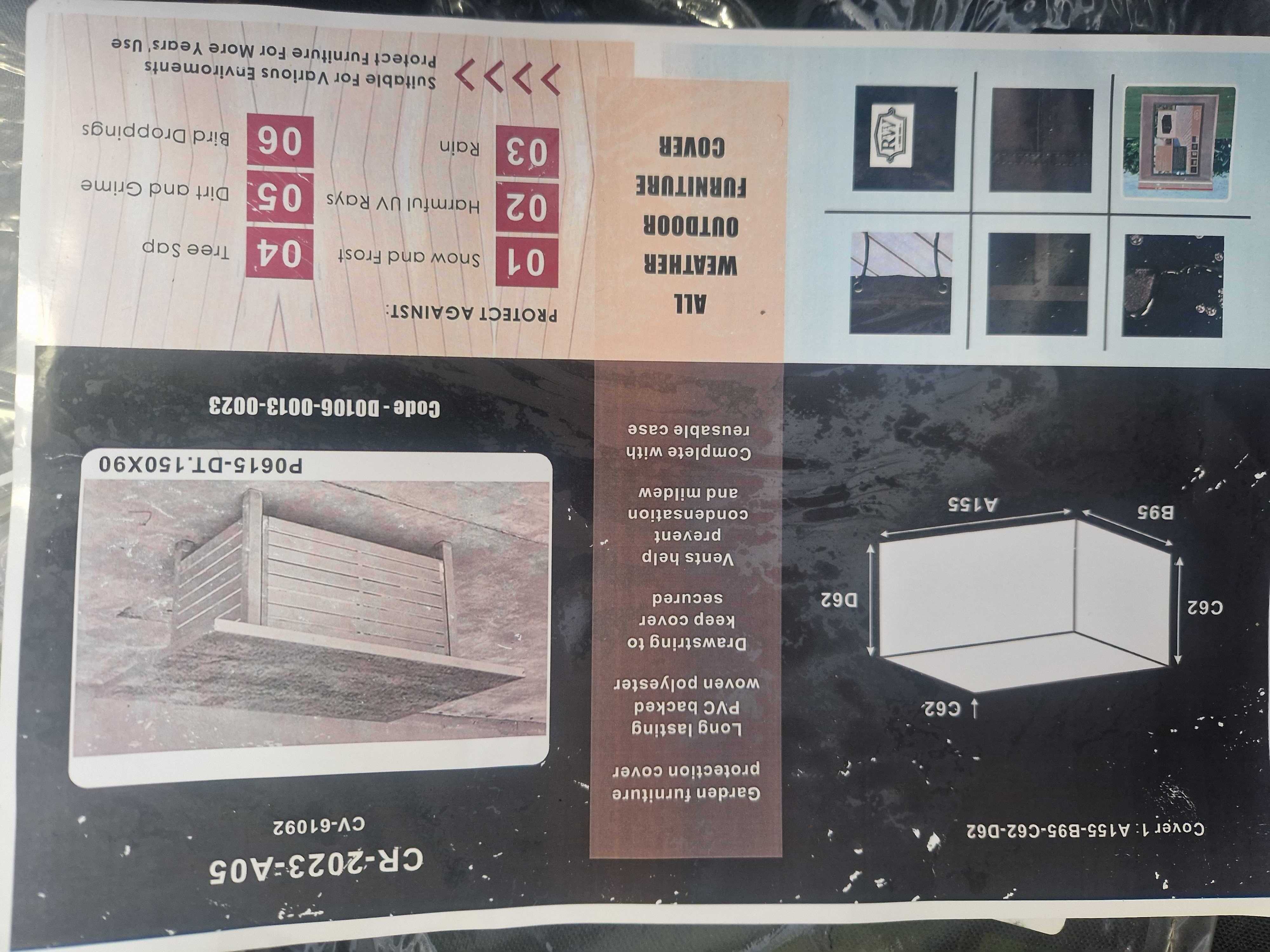 Protective Cover - Aluminium Rectangular Table