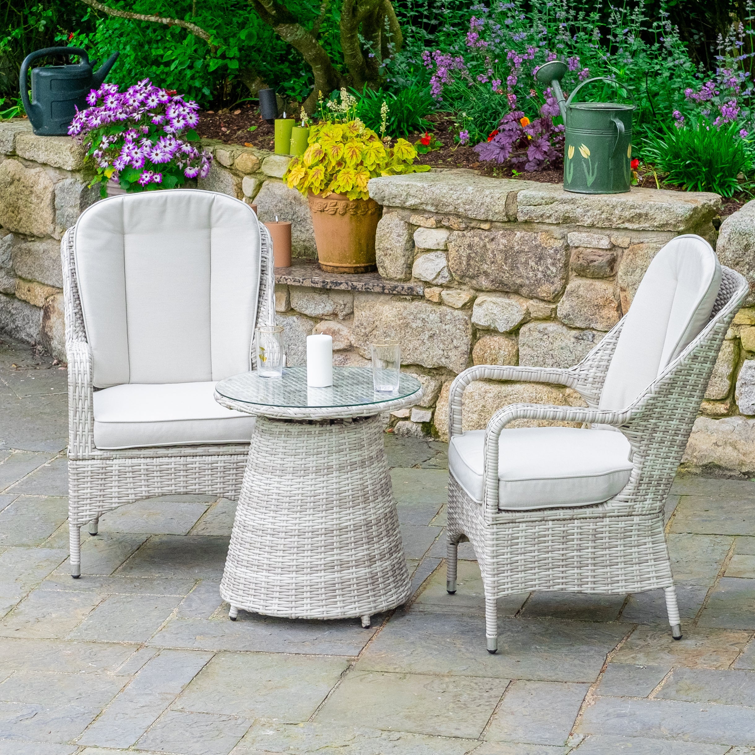 Parma Bistro Set (White Washed)