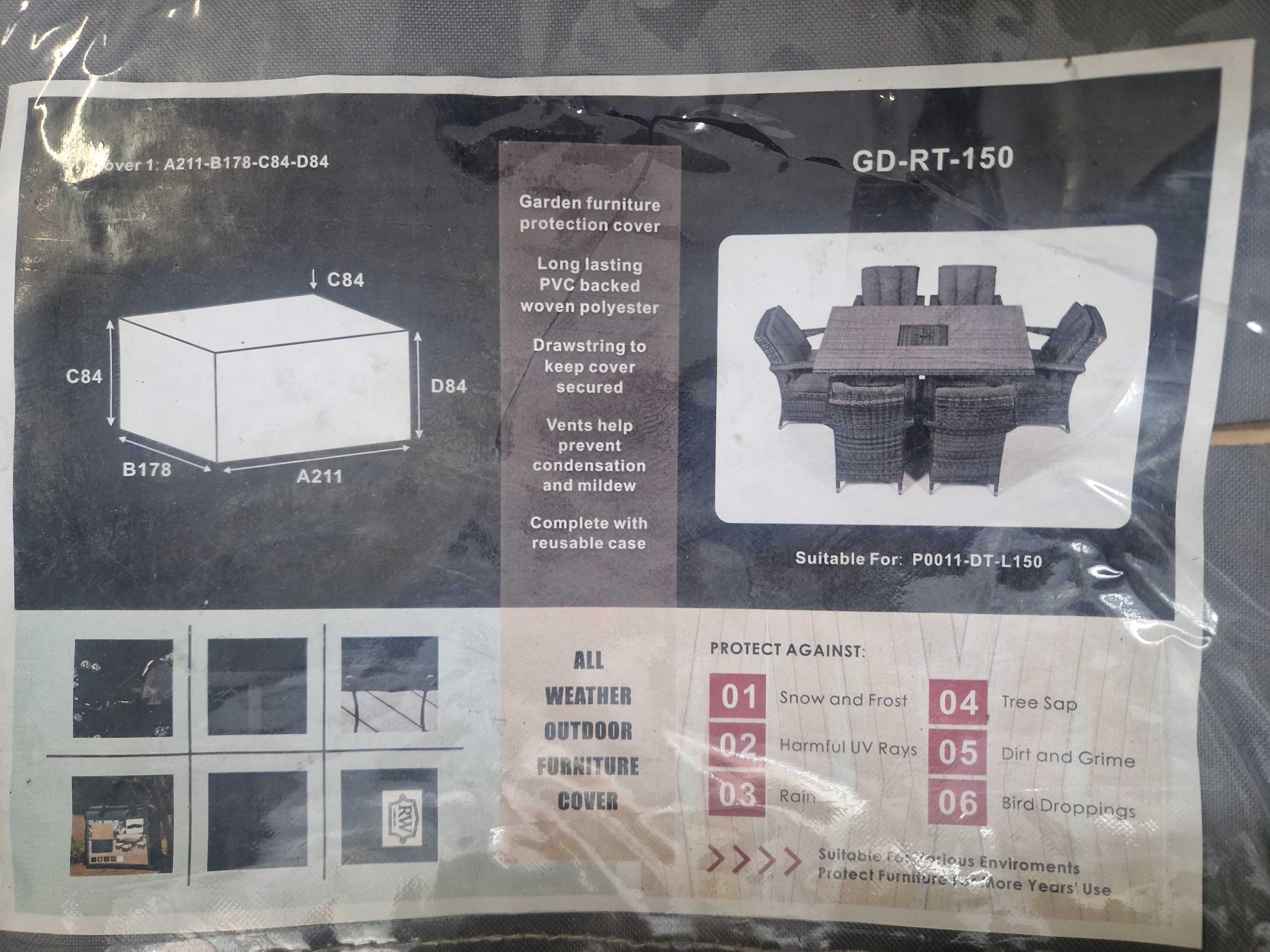 Protective Cover - 6 Seater Set with Rectangular Table