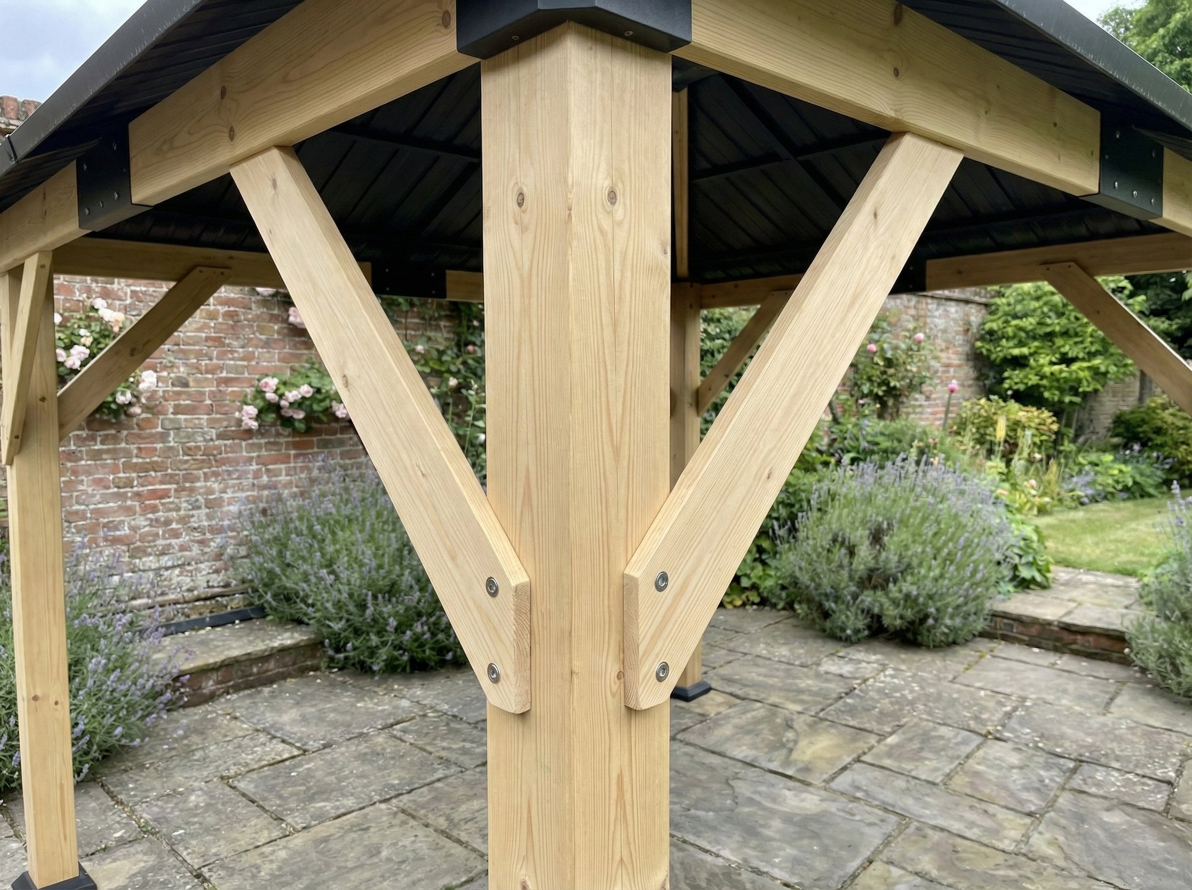 Ottawa - 3 x 3.65m Cedar Wood Pergola with Double Roof