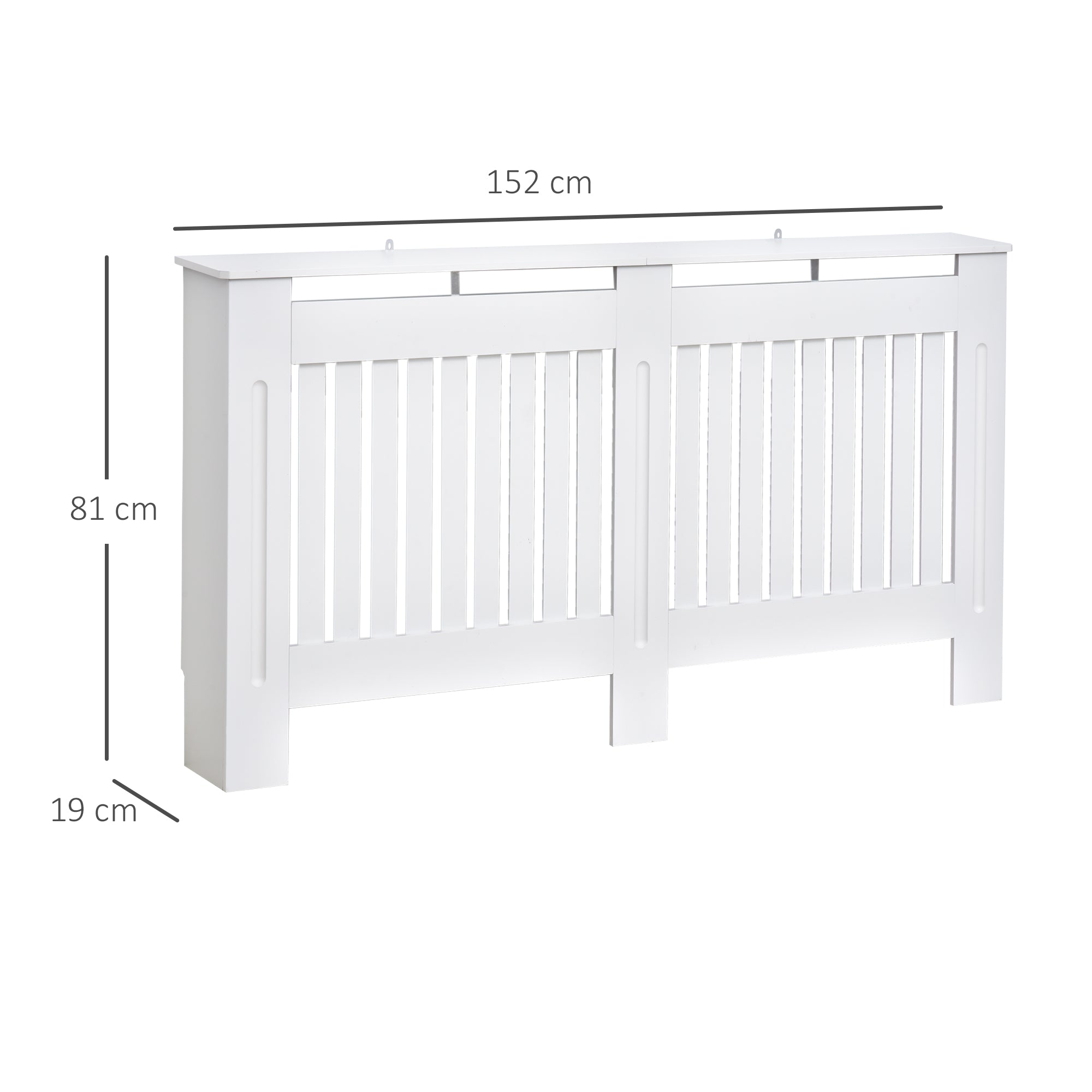Slatted Radiator Cover Cabinet MDF Lined Grill White