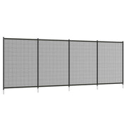 Pond/Pool Fence 365x126cm Decorative Set of 4 Plug-in Black Mesh