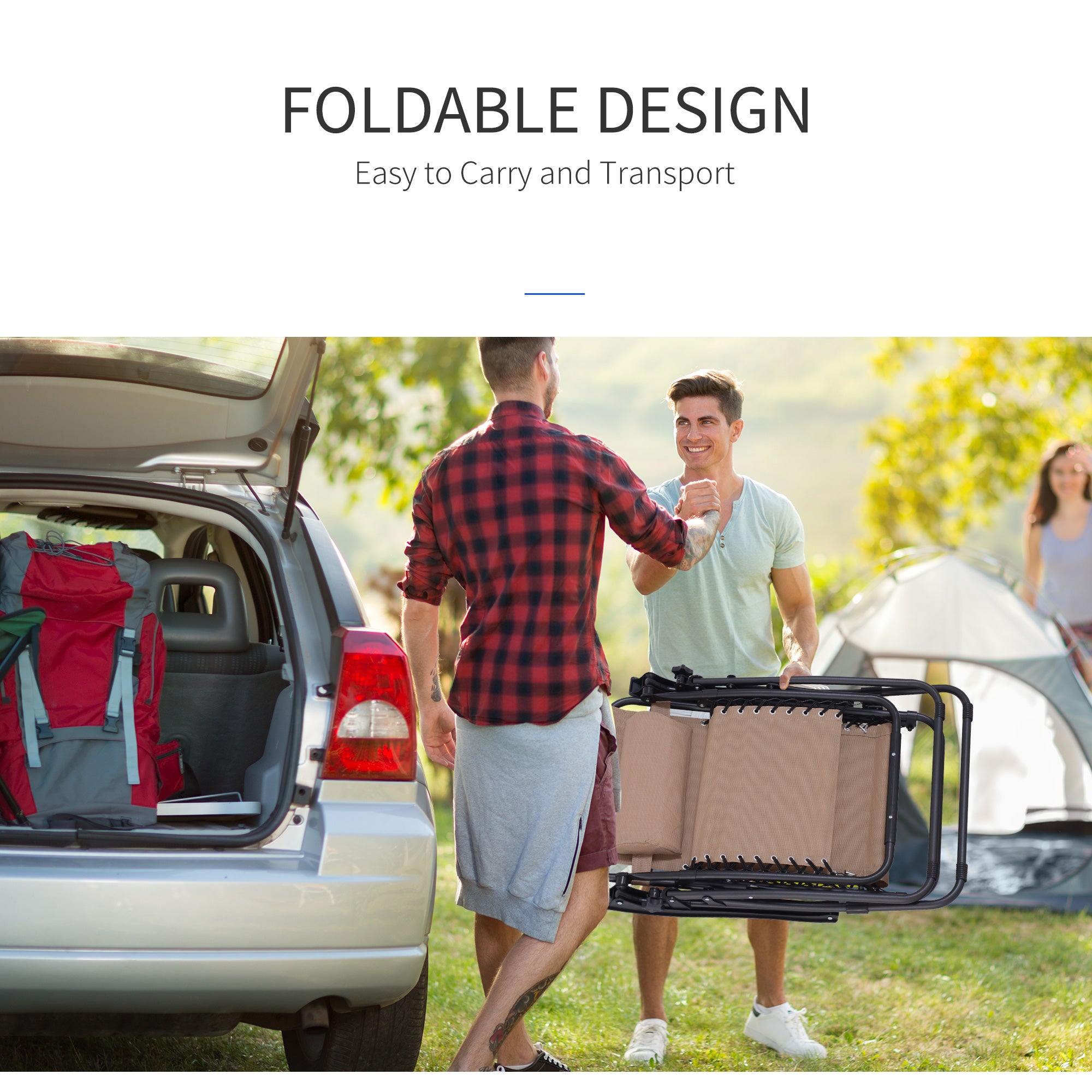 Zero Gravity Chair Folding Reclining Sun Lounger with Head Pillow, Beige