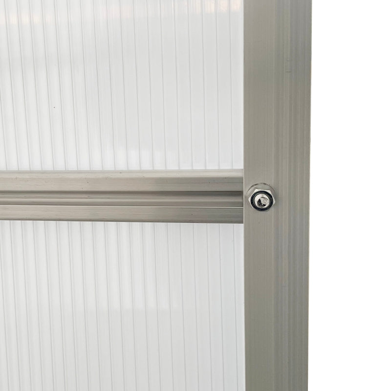 Walk-In Greenhouse, 190 x 253 cm Polycarbonate, Silver-Tone