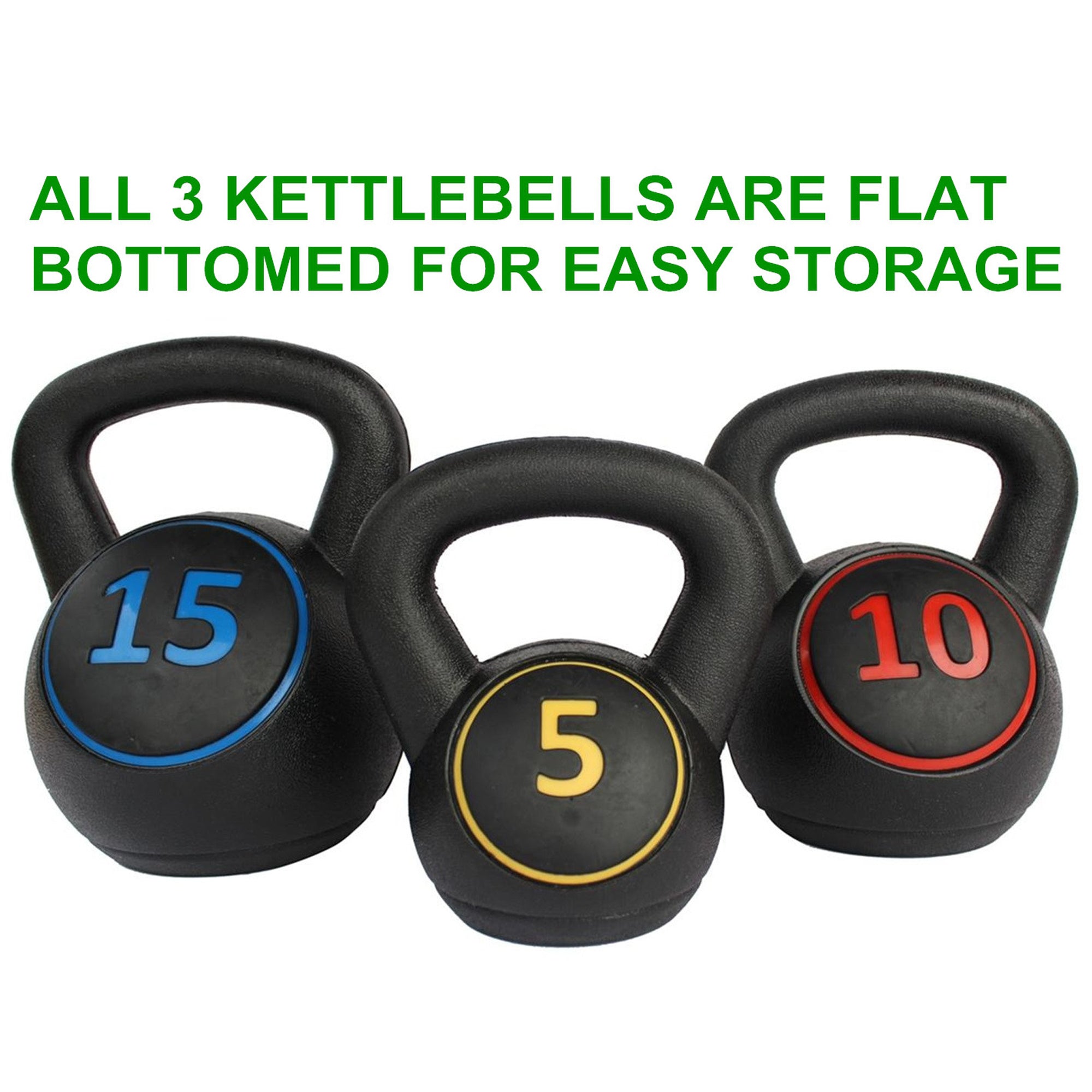 Kettlebell Set, 5/10/15LB Non-Slip Handle, Home Gym Equipment