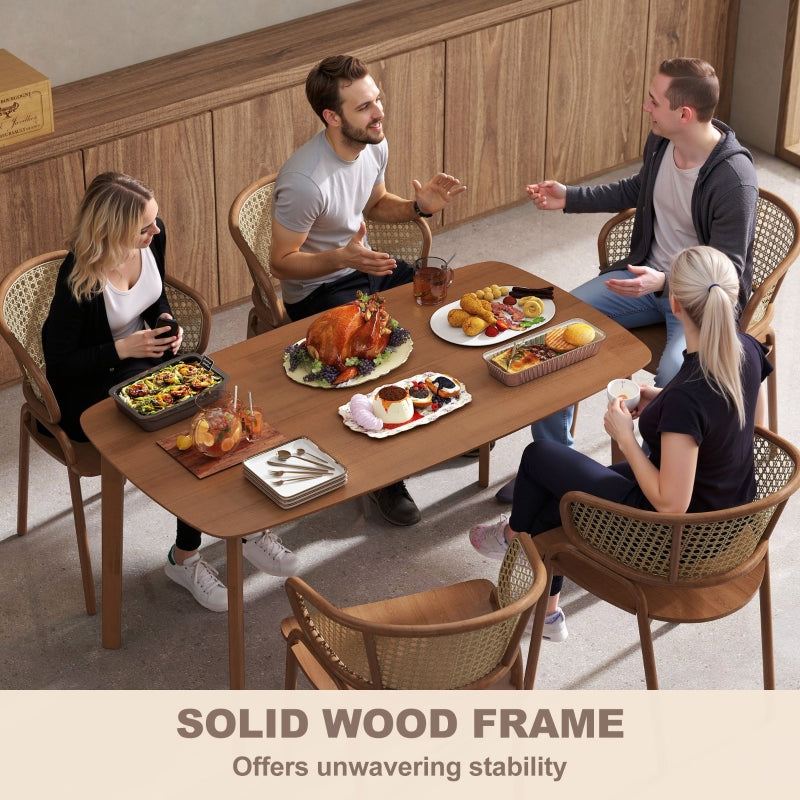 Pine Wood Dining Table Rectangular Light Brown