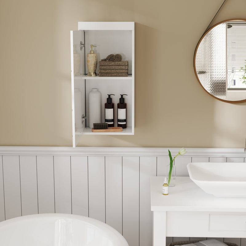 Wall Cabinet, Bathroom Kitchen Medicine, 2 Levels, Wall-Mounted, White