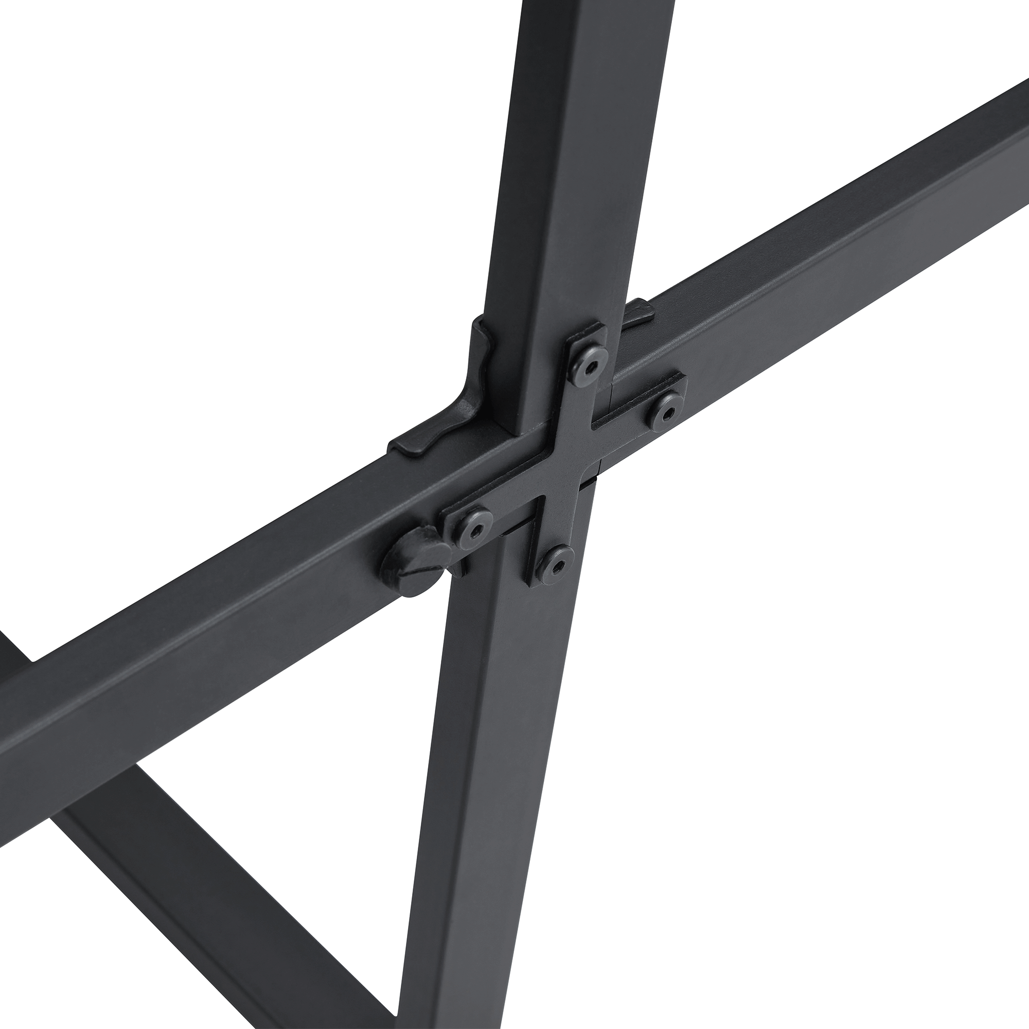 Extendable Dining Table Wood Grain Accent Black Metal Frame 4-6 Seater