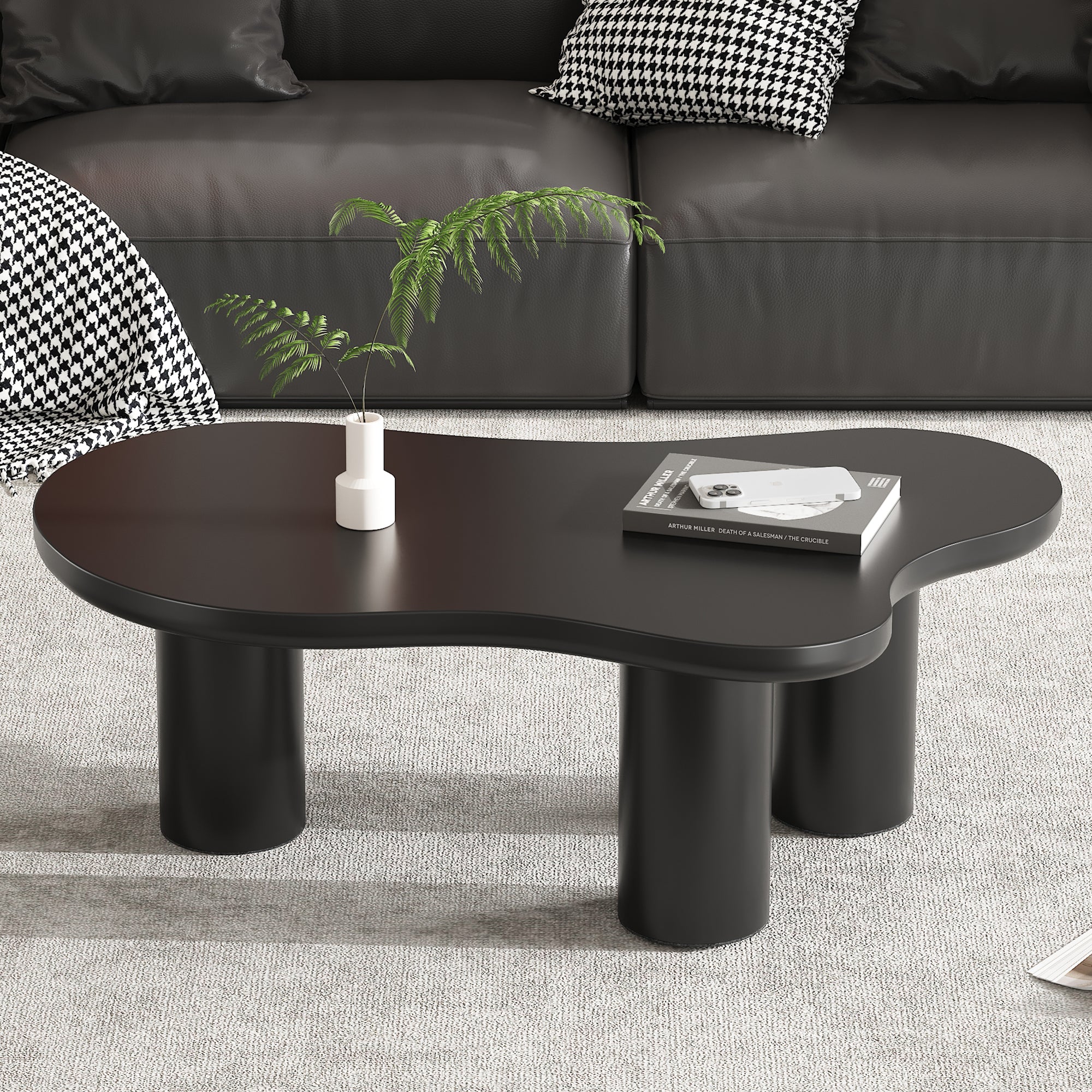 Cloud Coffee Table Irregular Shape 107x66cm MDF/PVC Legs