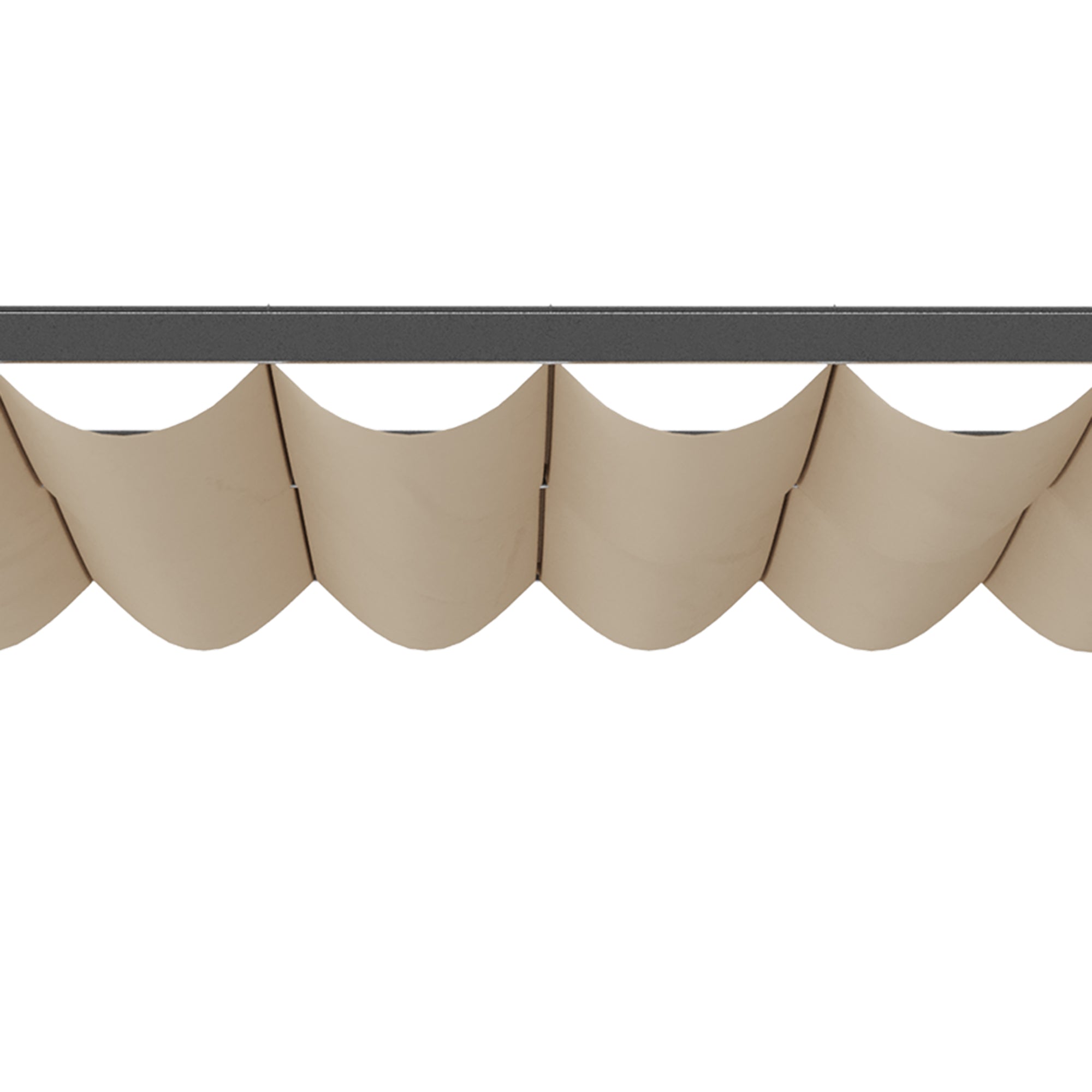 Metal Pergola 3 x 2.8m, Retractable Fabric Roof - Beige