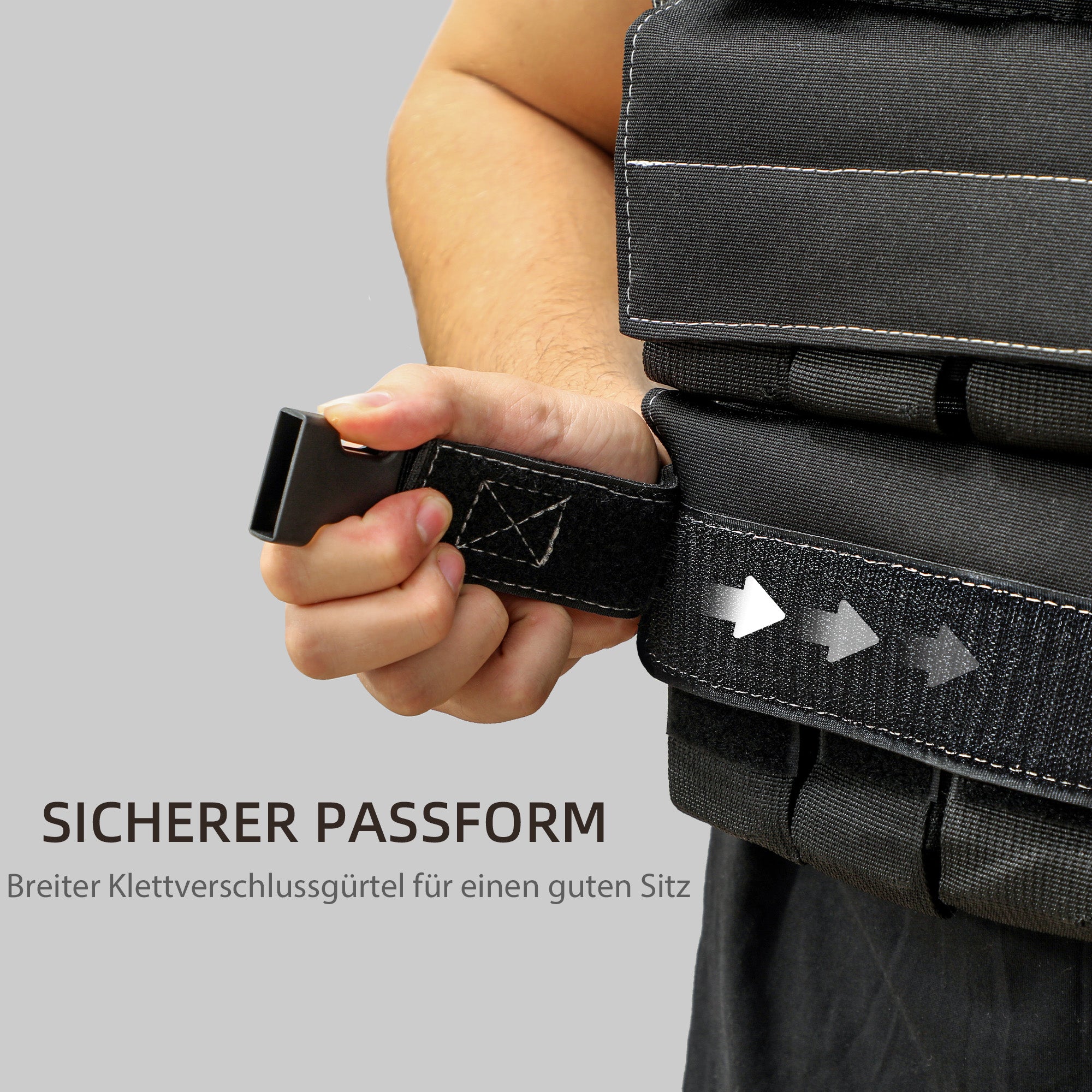 Sportnow Adjustable Weight Vest 15kg with Reflective Stripes