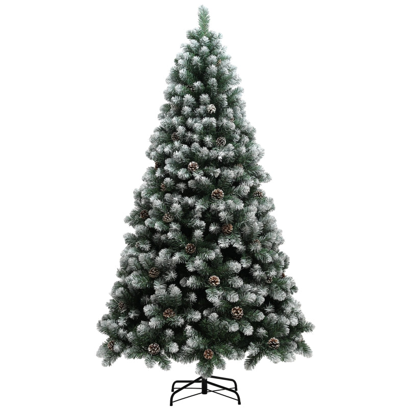 Artificial Pine Christmas Tree, 7ft Snow-Dipped, Plastic