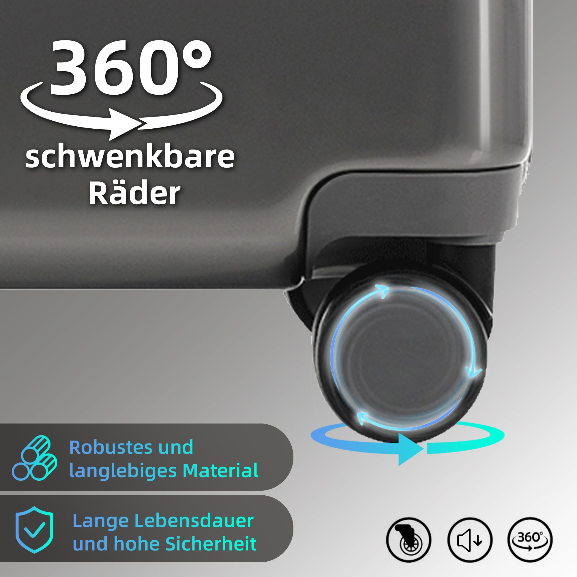 M-L-XL Suitcase Set (20"&24"&28") with Double 360° Swivel Wheels, TSA Lock, ABS+PC Material