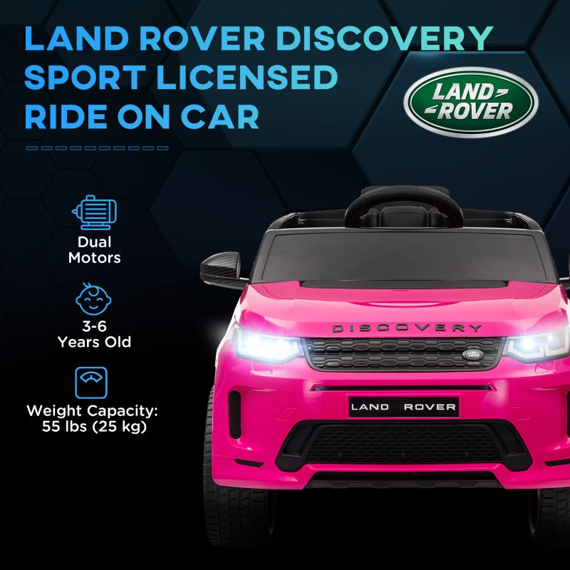 Licensed Land Rover Discovery Sport 12V Kids Ride on Car, Pink