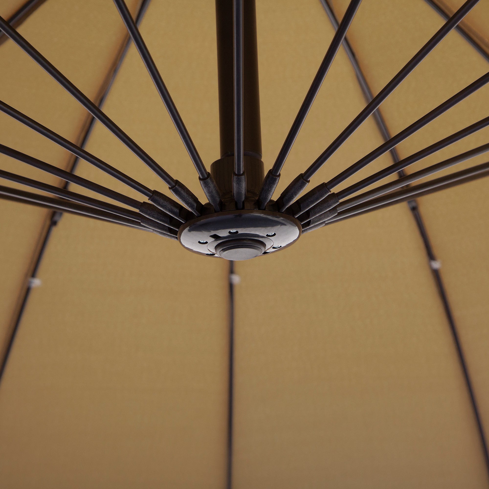 Cantilever Umbrella, 3m Adjustable Angle 18 Ribs & Vents, Khaki