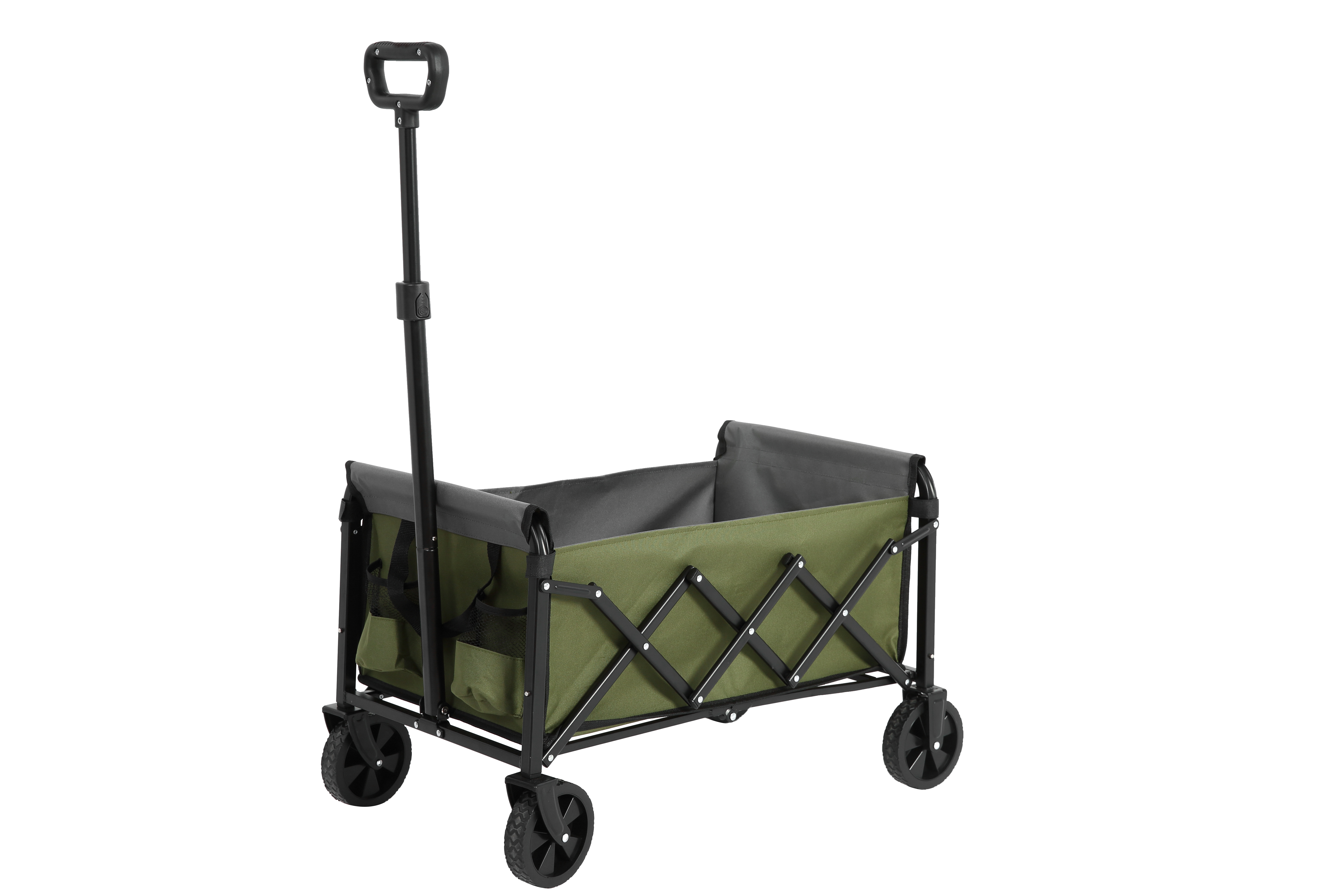 Lightweight Portable Heavy Duty Folding Beach Wagon Outdoor Utility Cart Army Green