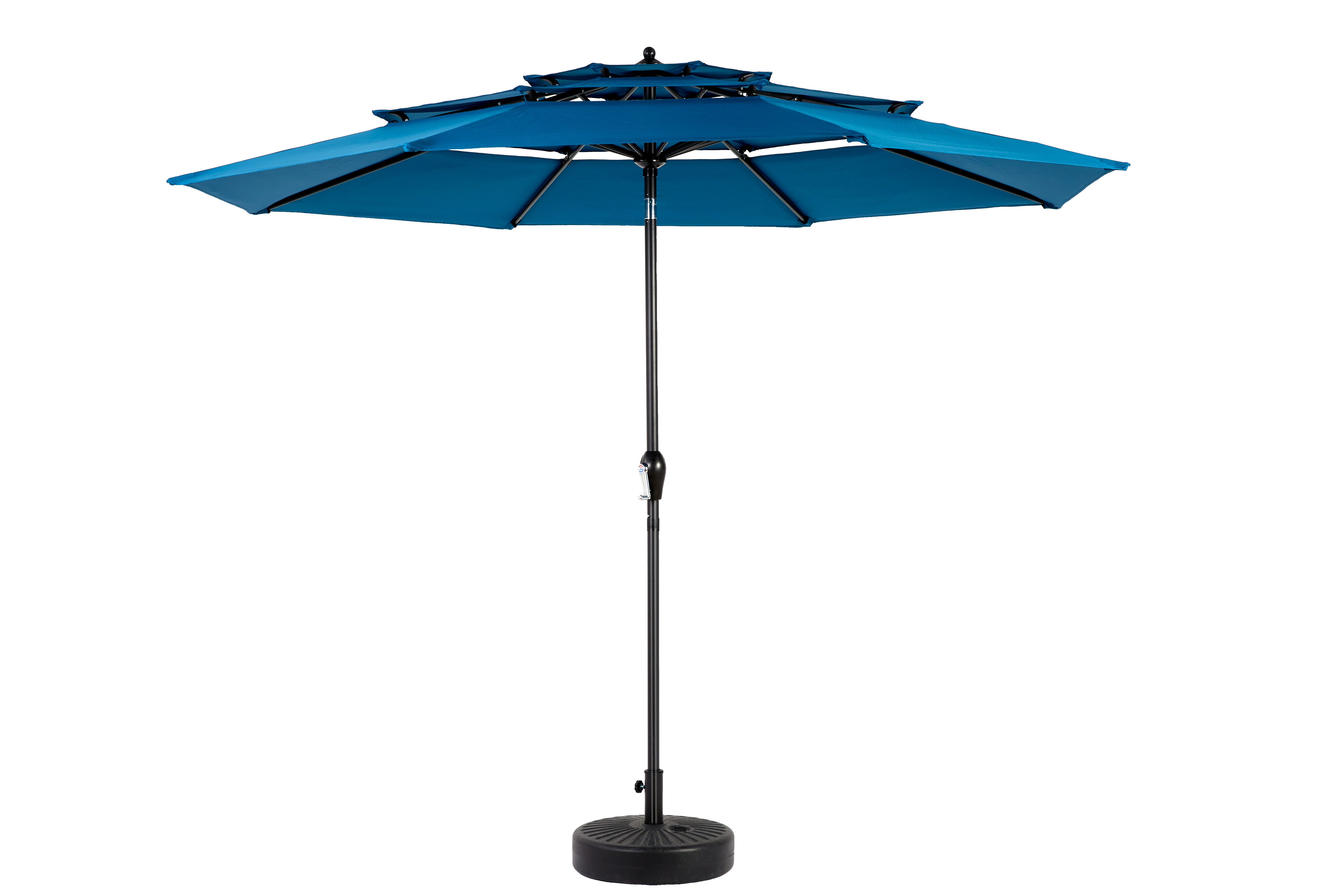 Outdoor Umbrella, 14.8 Ft Double Sided Rectangular Large with Crank, Blue