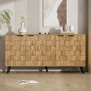 Sideboard, 4 Doors Storage, Wood Color