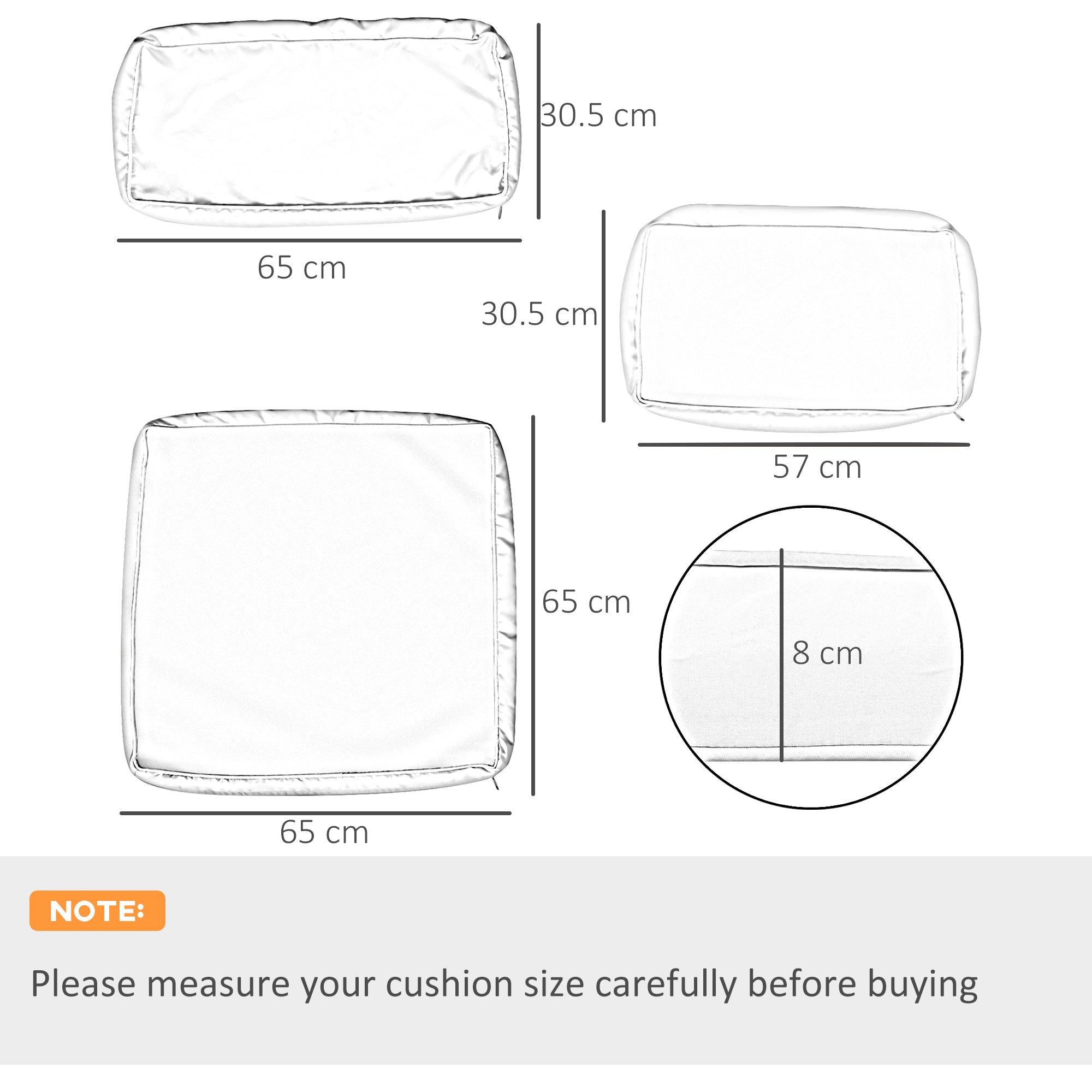 Outdoor Cushion Set, 14 Piece, Beige