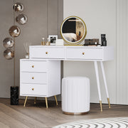 Vanity Table Set LED Mirror Adjustable Side Cabinet Pull-out Design