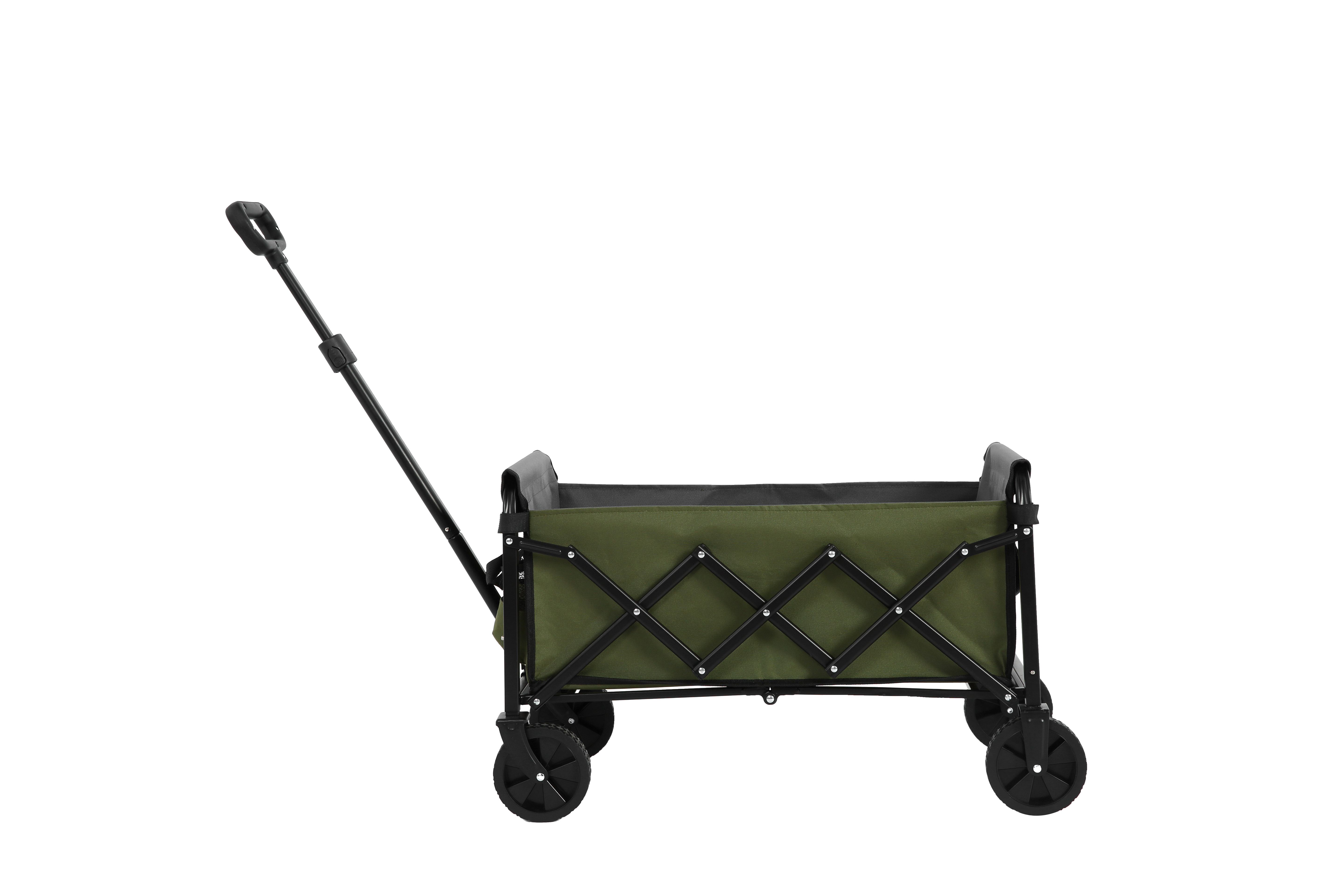 Lightweight Portable Heavy Duty Folding Beach Wagon Outdoor Utility Cart Army Green