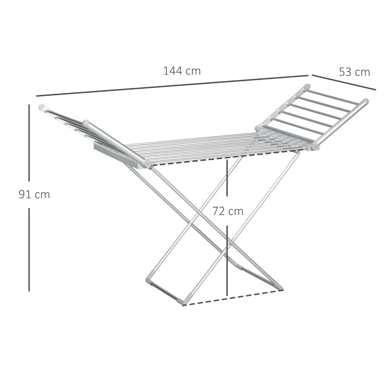 Heated Clothes Drying Rack, Foldable 45-55℃ 144x53x96cm