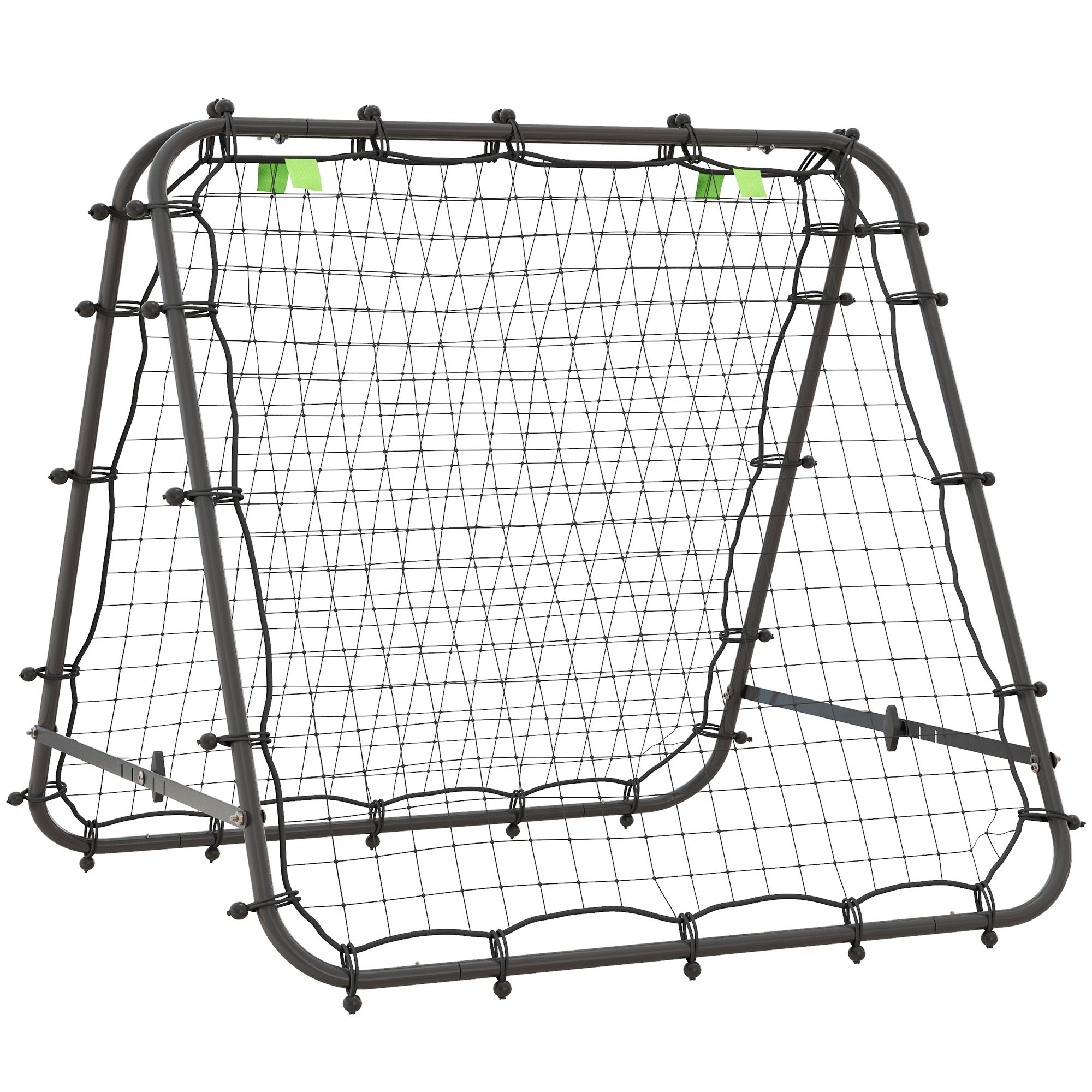Football Rebounder Double-Sided Adjustable in 5 Levels Steel Black