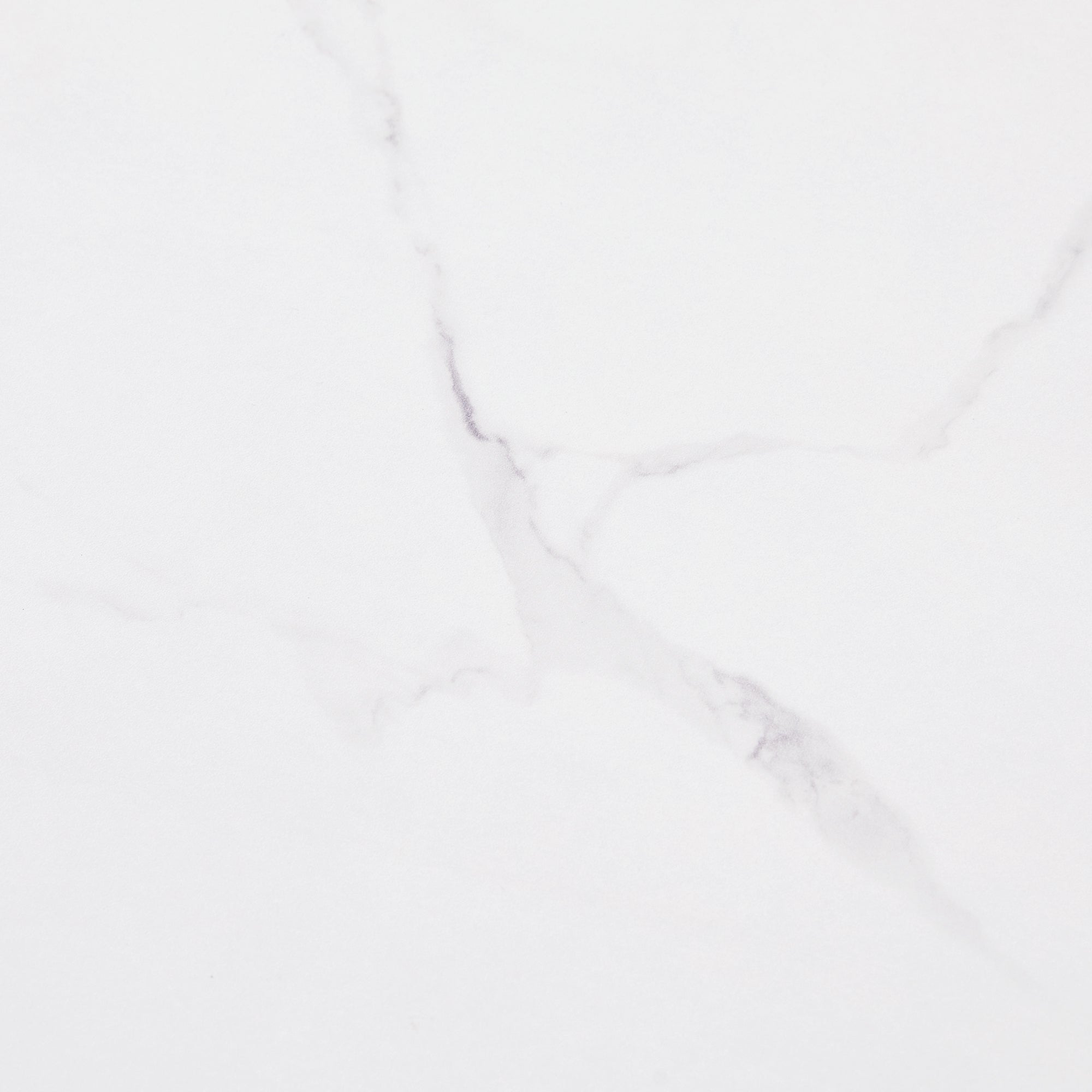 Dining Table 140x75.5cm Rectangular Marble Pattern Metal Frame Adjustable Legs - White/Black