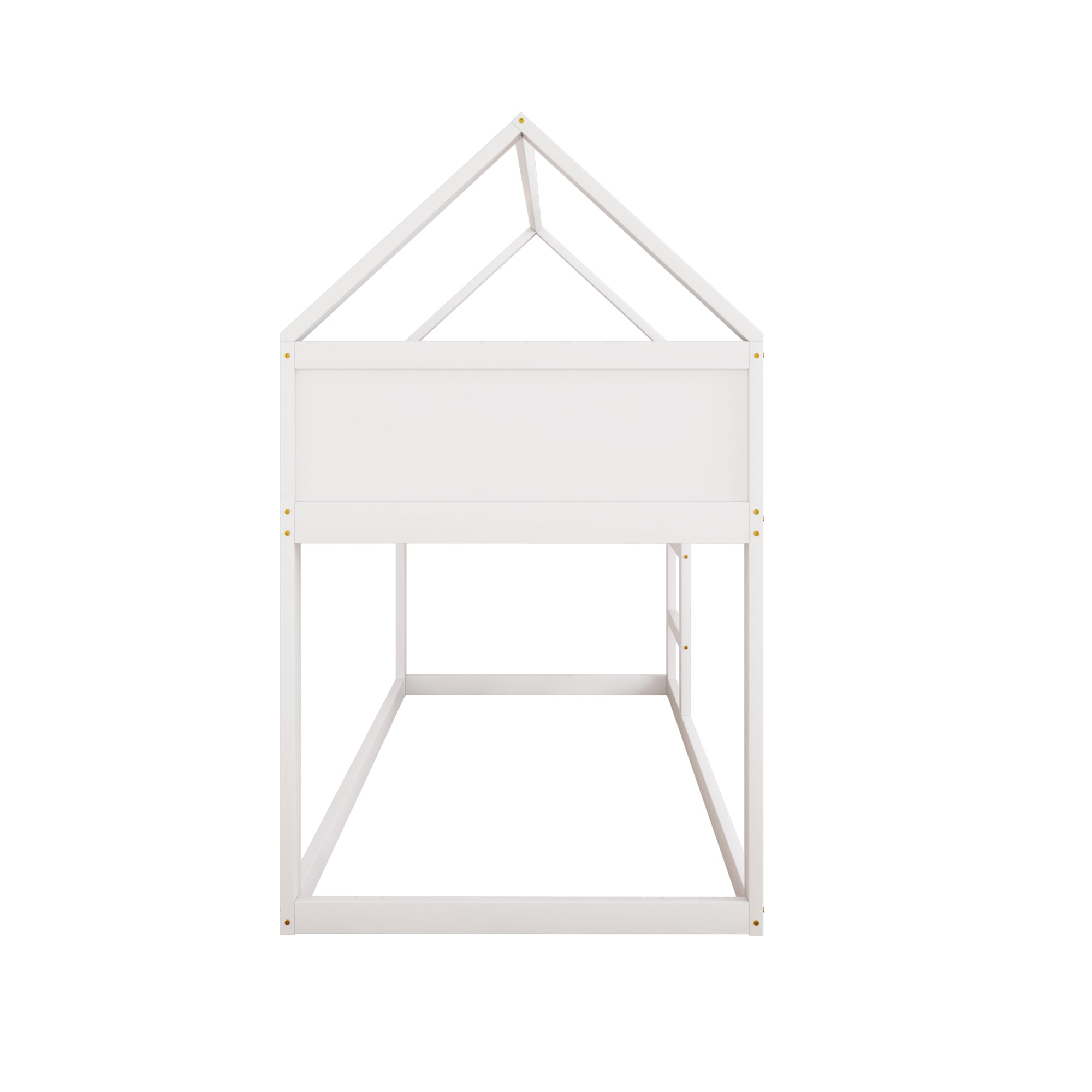 Bunk bed for children, 90x200cm Low Single Loft Bed with Stairs, White Solid Wood